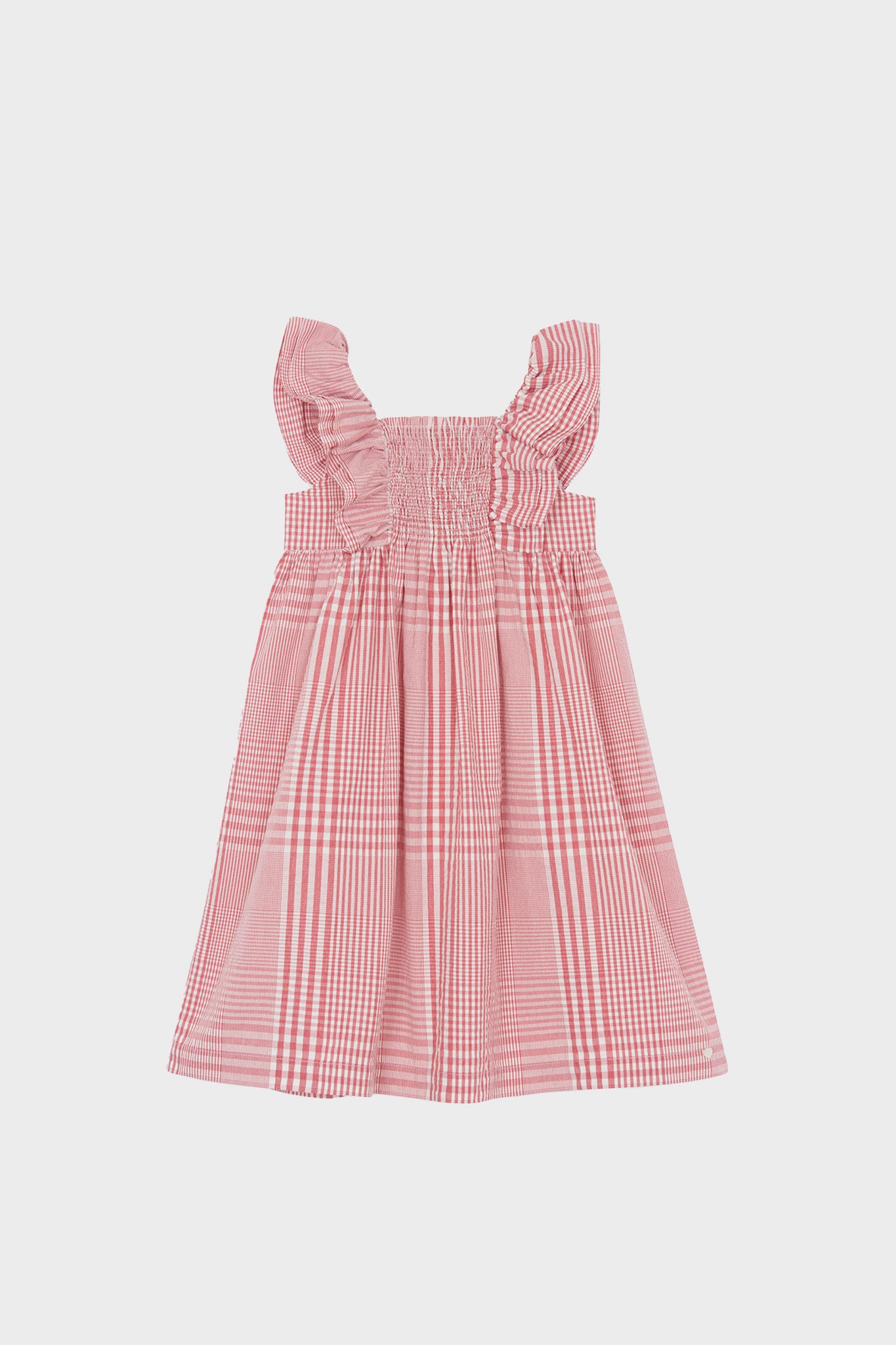 Red Smocked Sleeveless Dress-Charming Tale Store