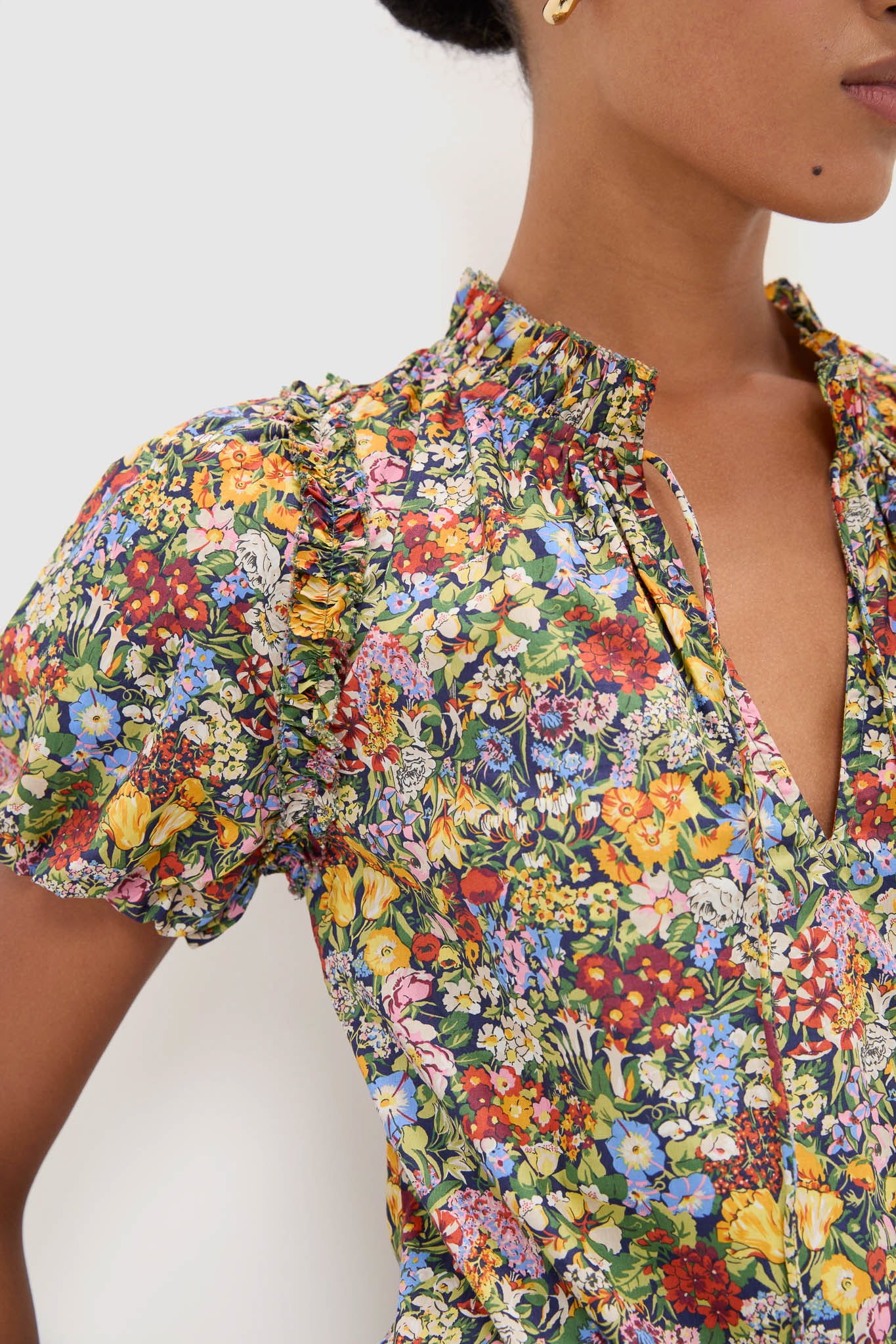 Cottage Garden Edith Short Sleeve Mini Dress-Charming Tale Store