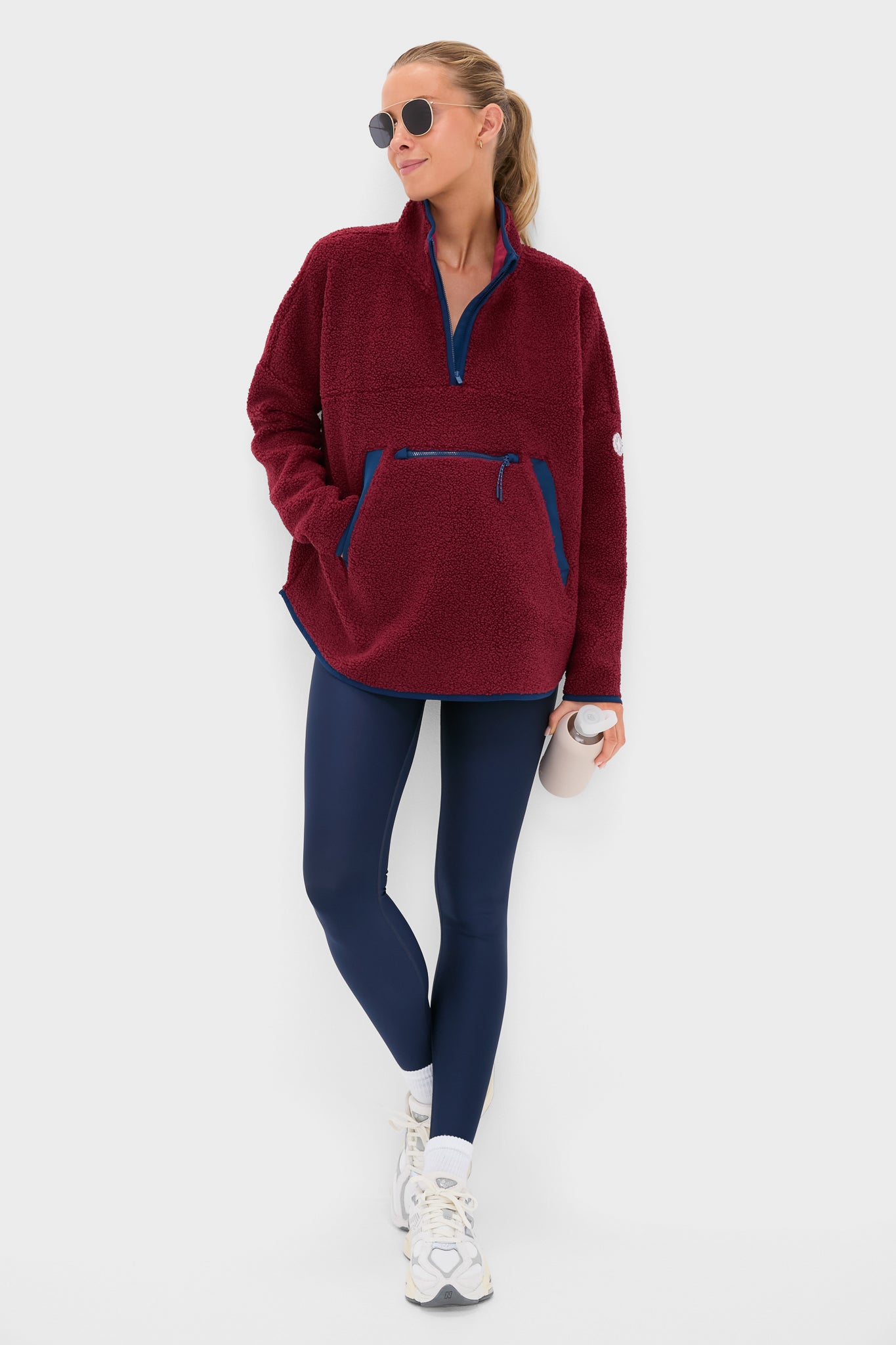 Cabernet Fleece Cady Quarter Zip-Charming Tale Store