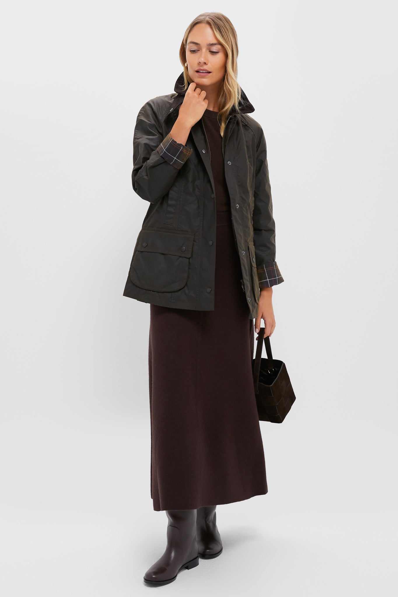 Classic Olive Beadnell Wax Jacket-Charming Tale Store