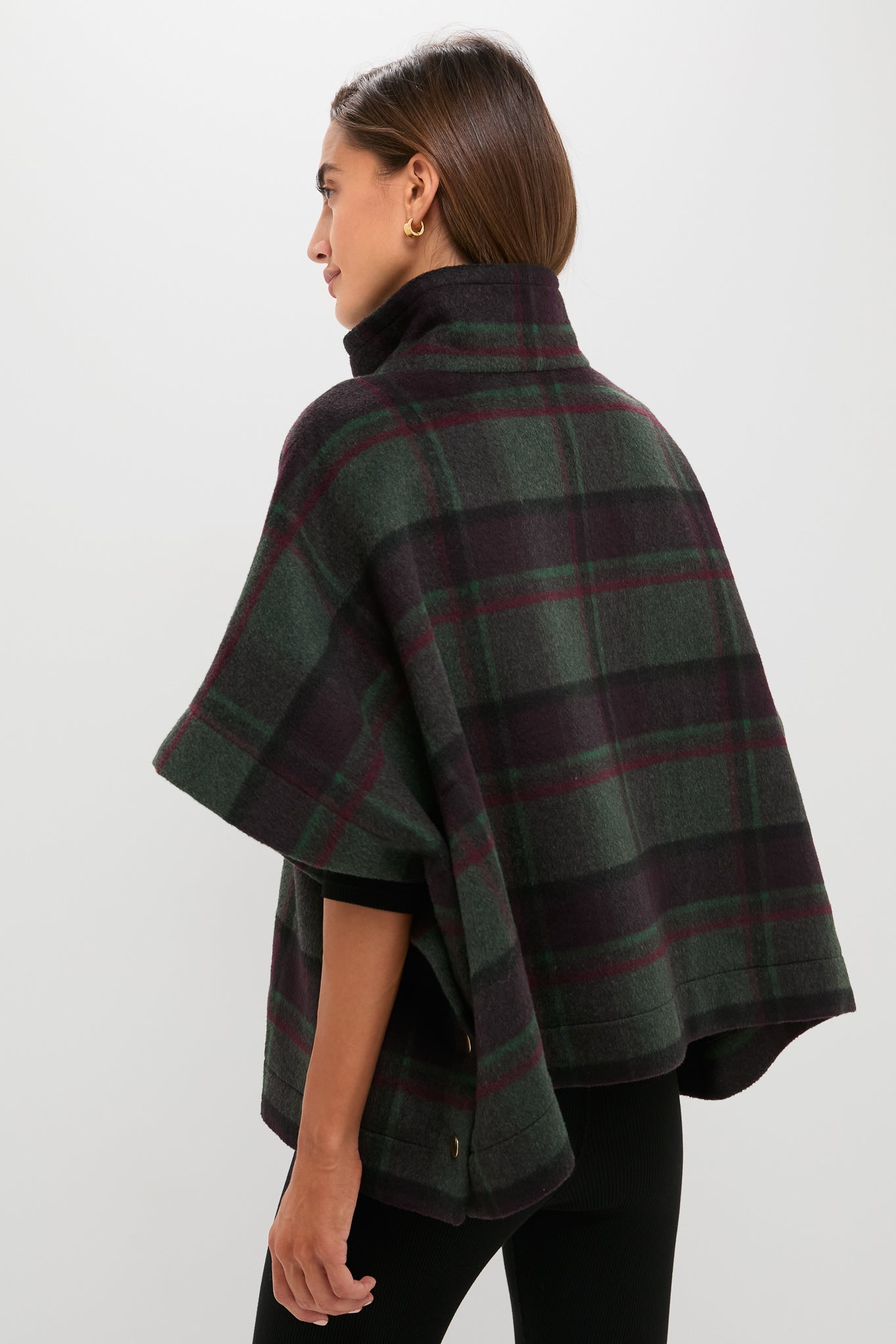 Forest Plaid Wool Winthrop Poncho-Charming Tale Store