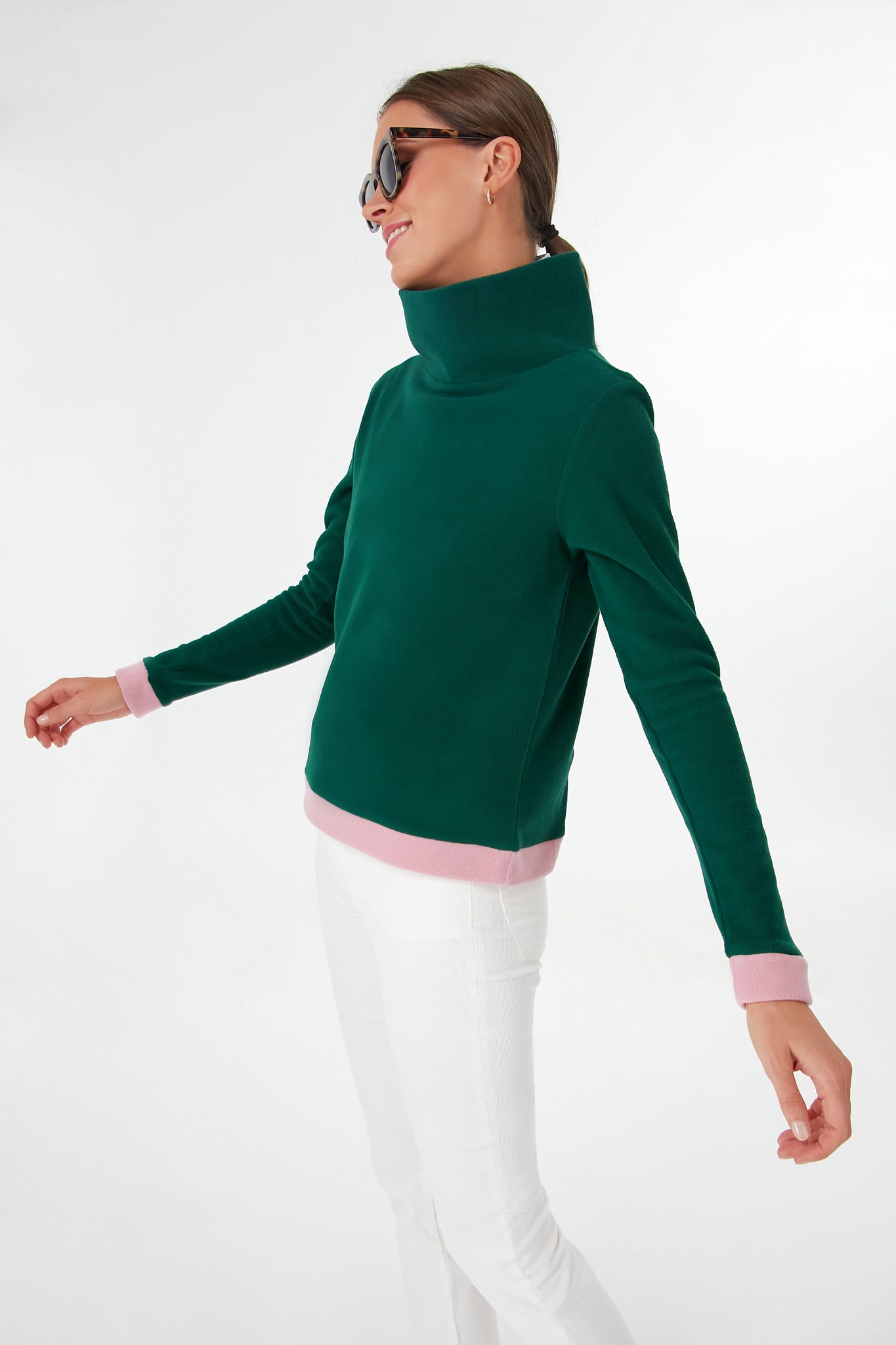 Exclusive Hunter Green Mauve Colorblock Park Slope-Charming Tale Store