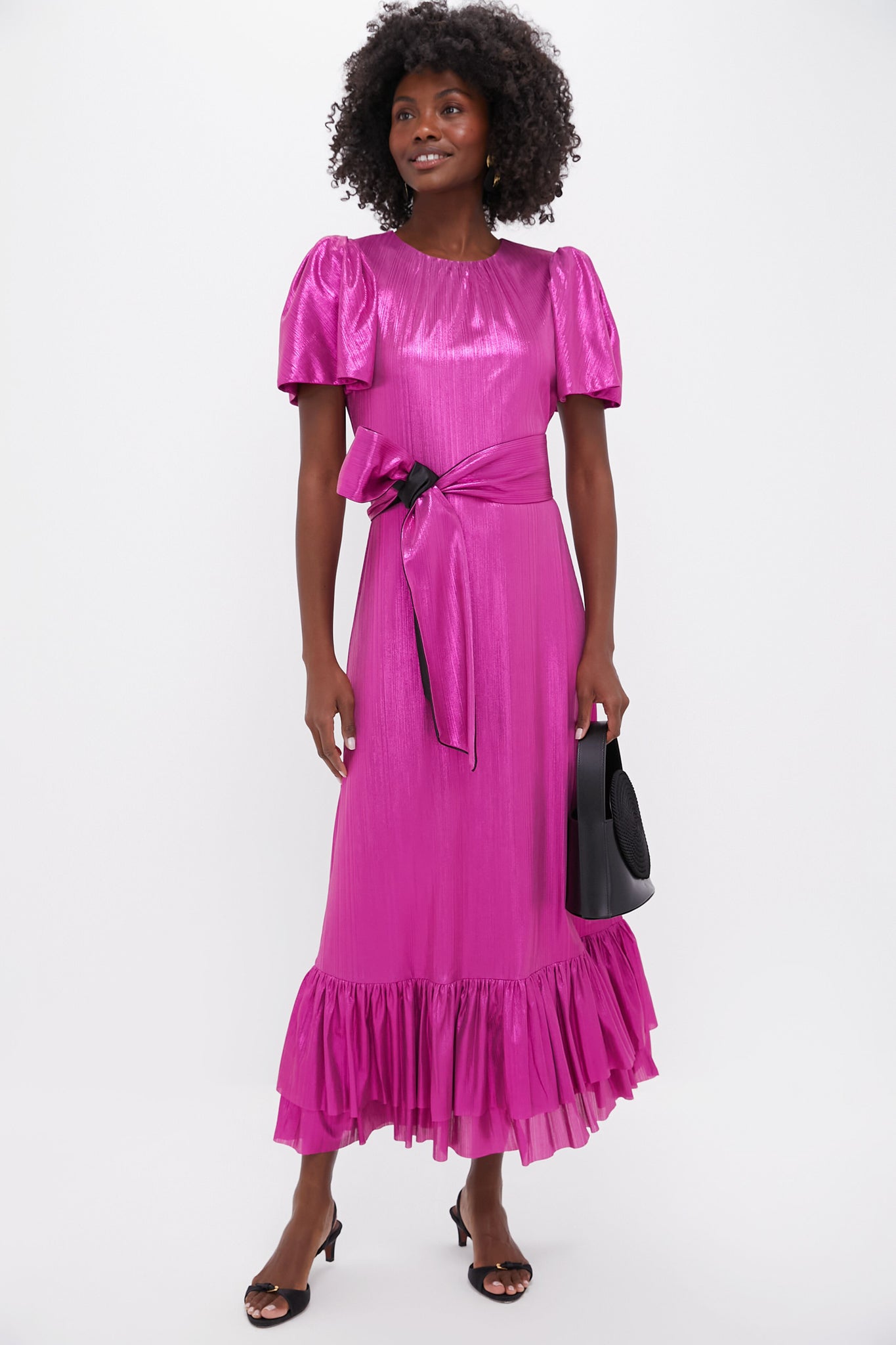 Fuchsia Metallic Angelina Dress-Charming Tale Store