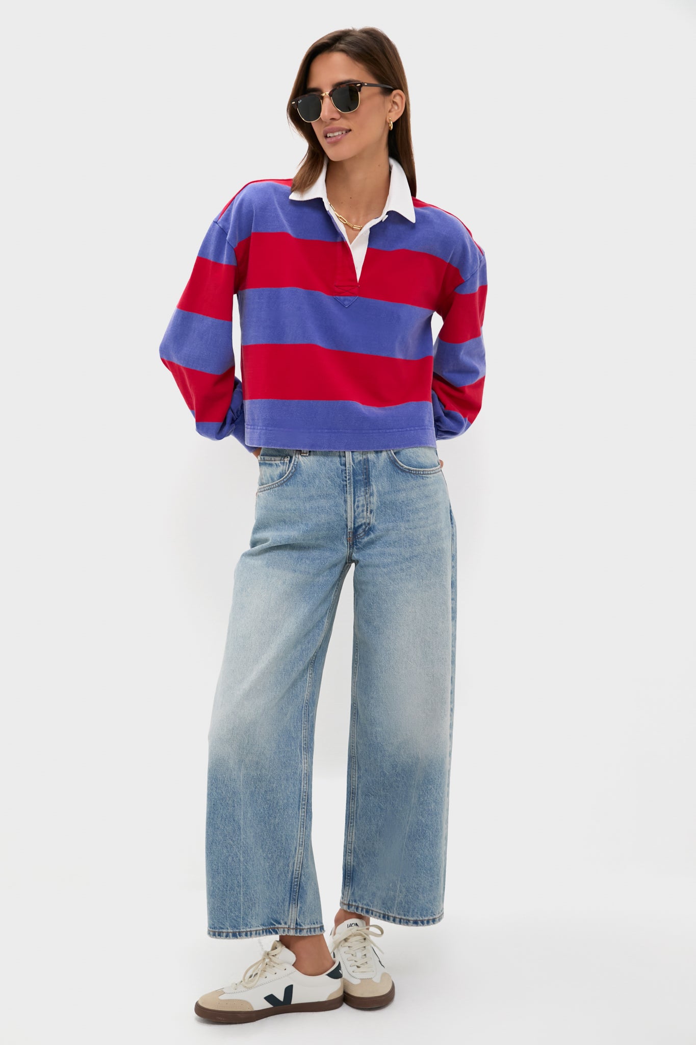 Gameday Red and Blue Swiftie Rugby Polo-Charming Tale Store