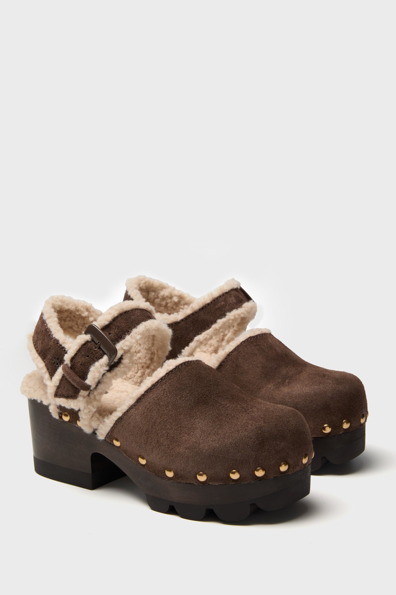 Deep Espresso Shearling Clog-Charming Tale Store