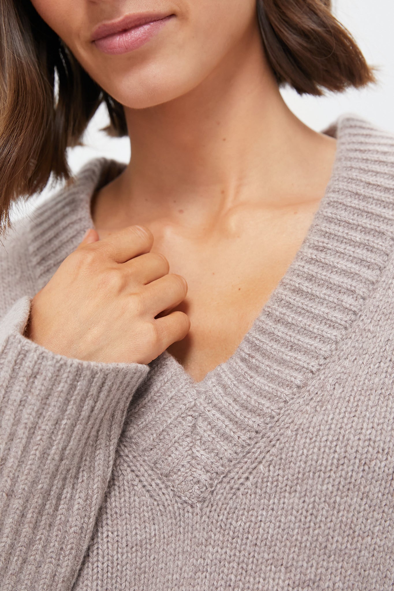 Wheat Rory Cashmere V-Neck Sweater-Charming Tale Store