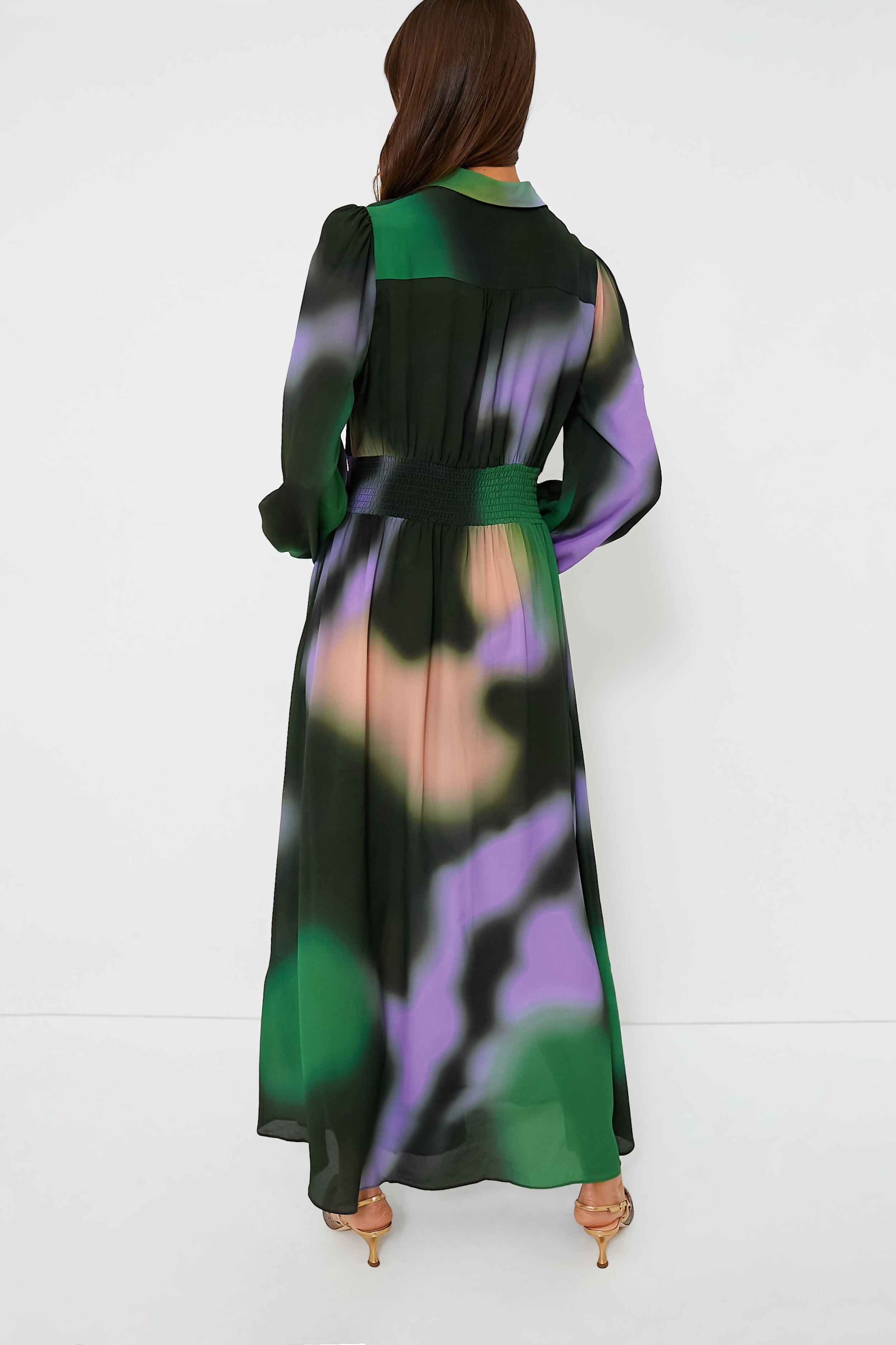 Green Fade Amber Dress-Charming Tale Store