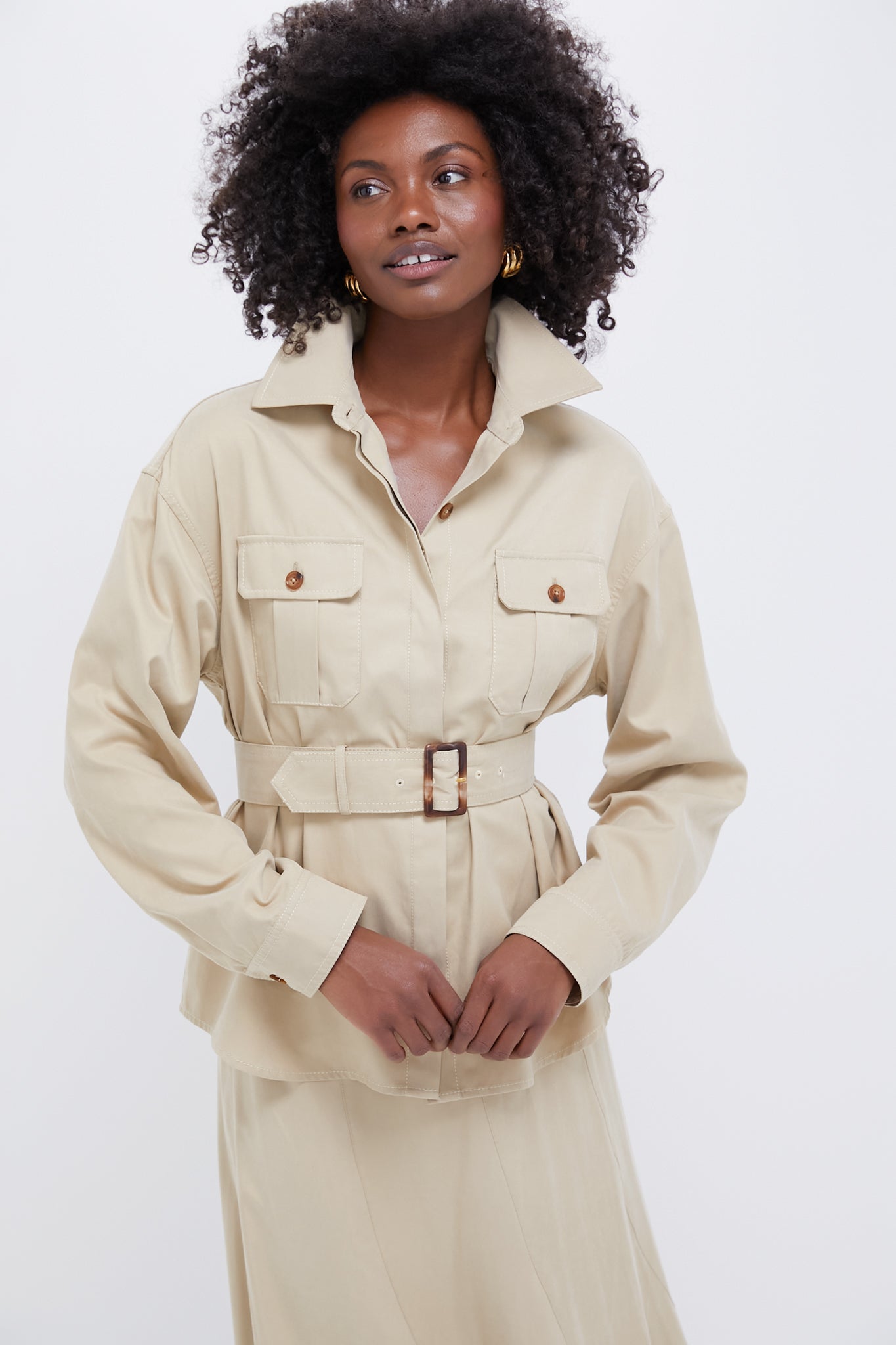 Fawn Twill Brunswick Buttondown-Charming Tale Store