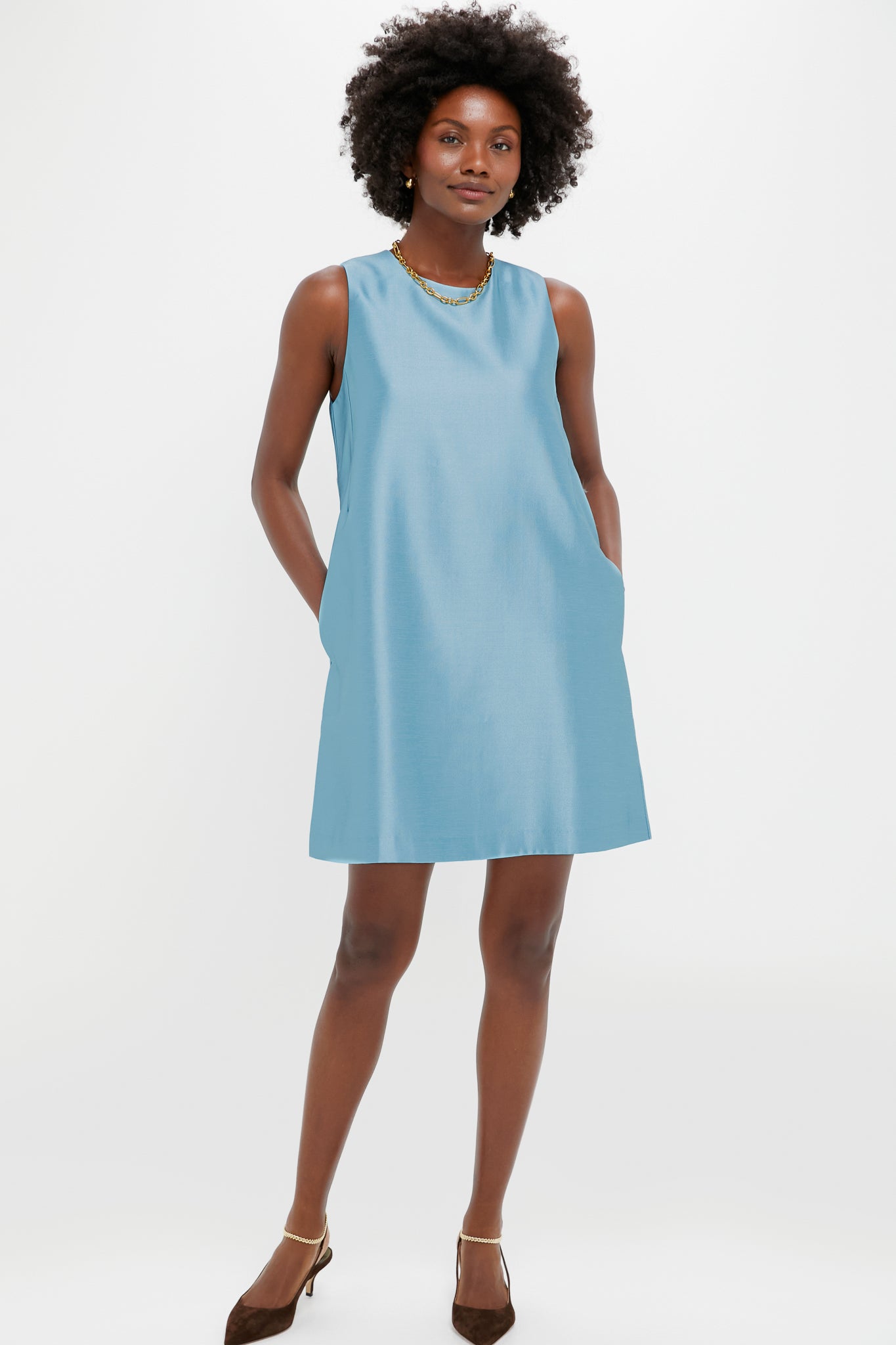 Robin's Egg Blue Dupioni Marlowe Dress-Charming Tale Store
