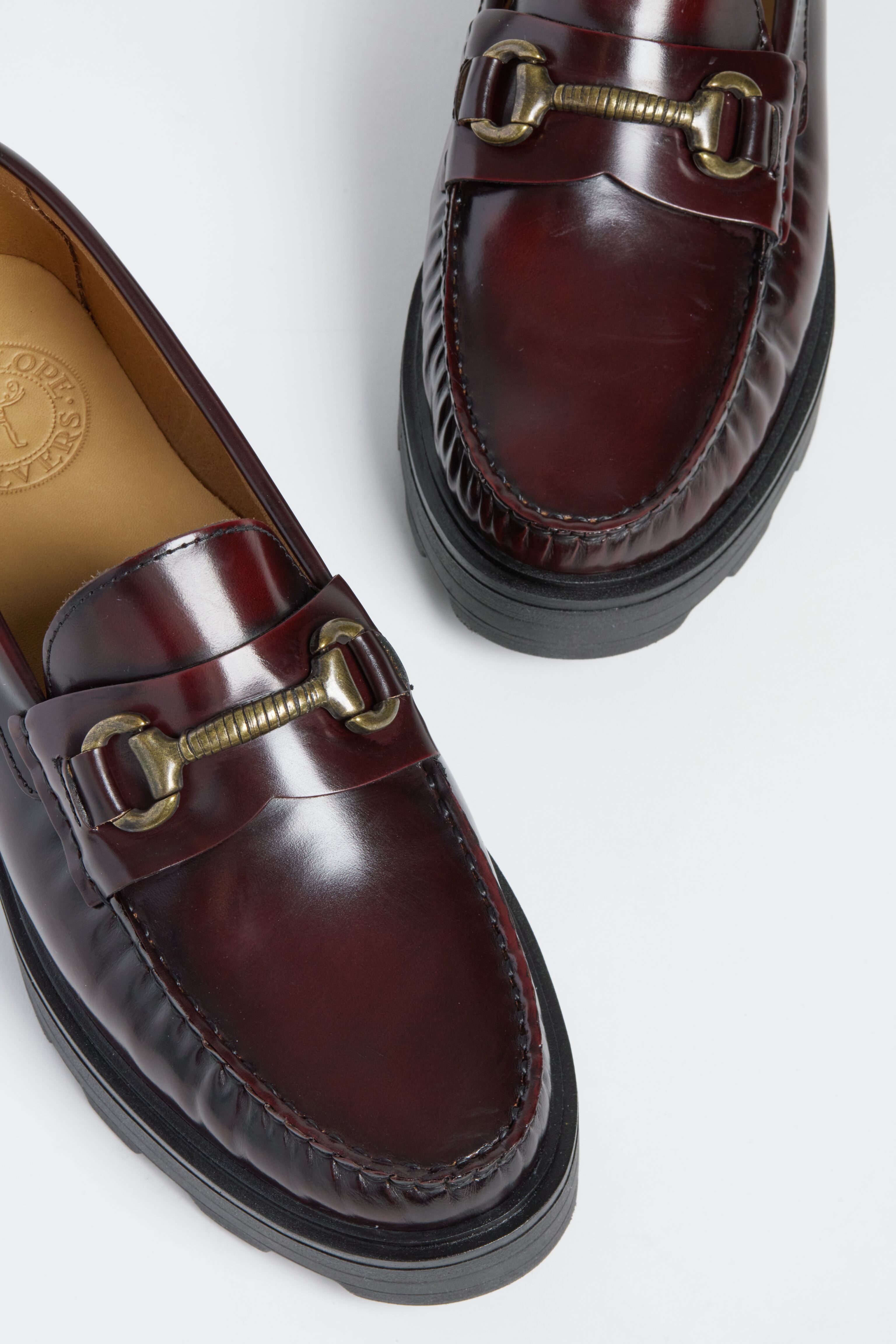Bordeaux Idler Horsebit Tread Loafers-Charming Tale Store