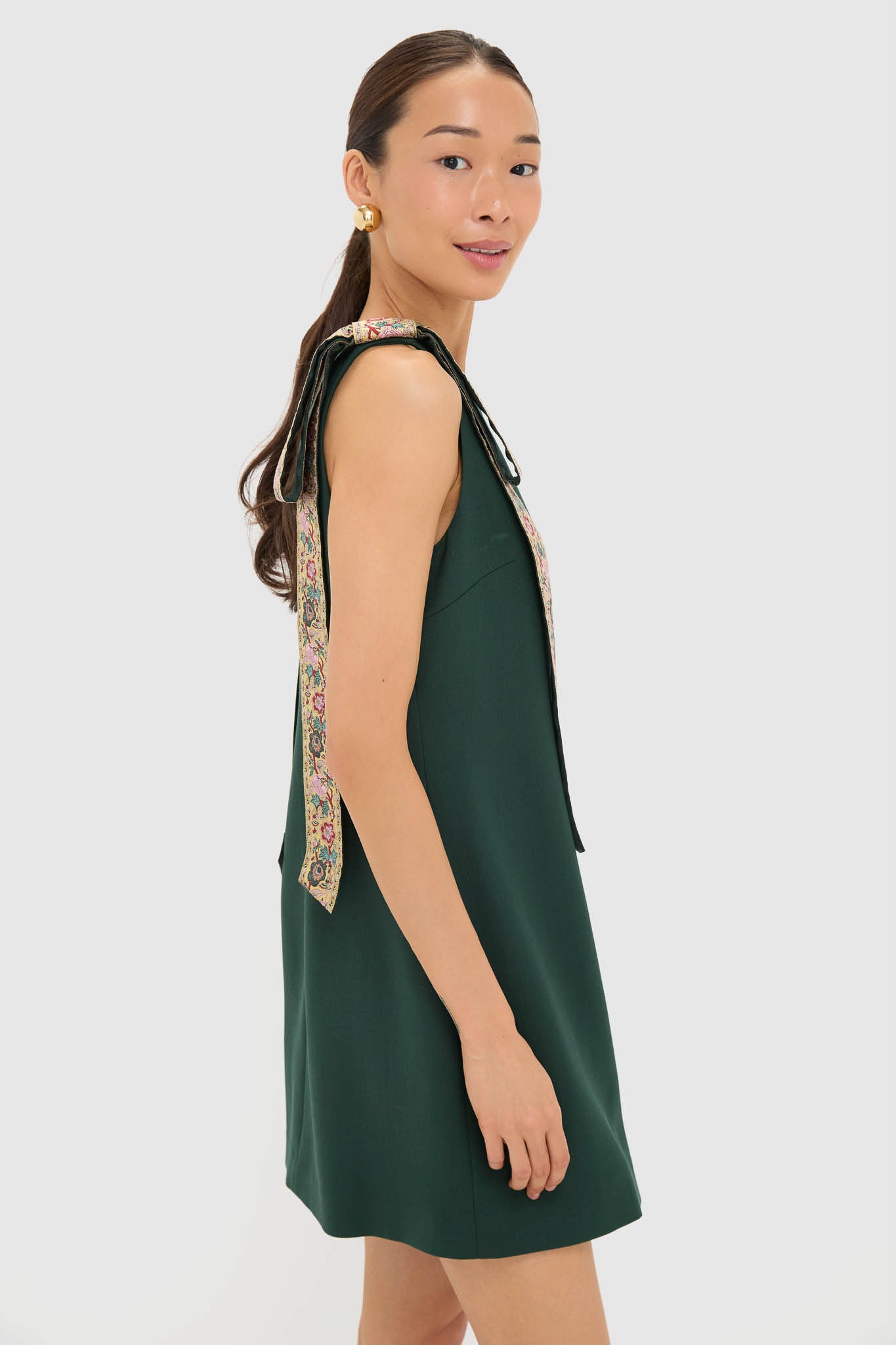 Garden Scrollwork Jacquard Bow Rosie Dress-Charming Tale Store