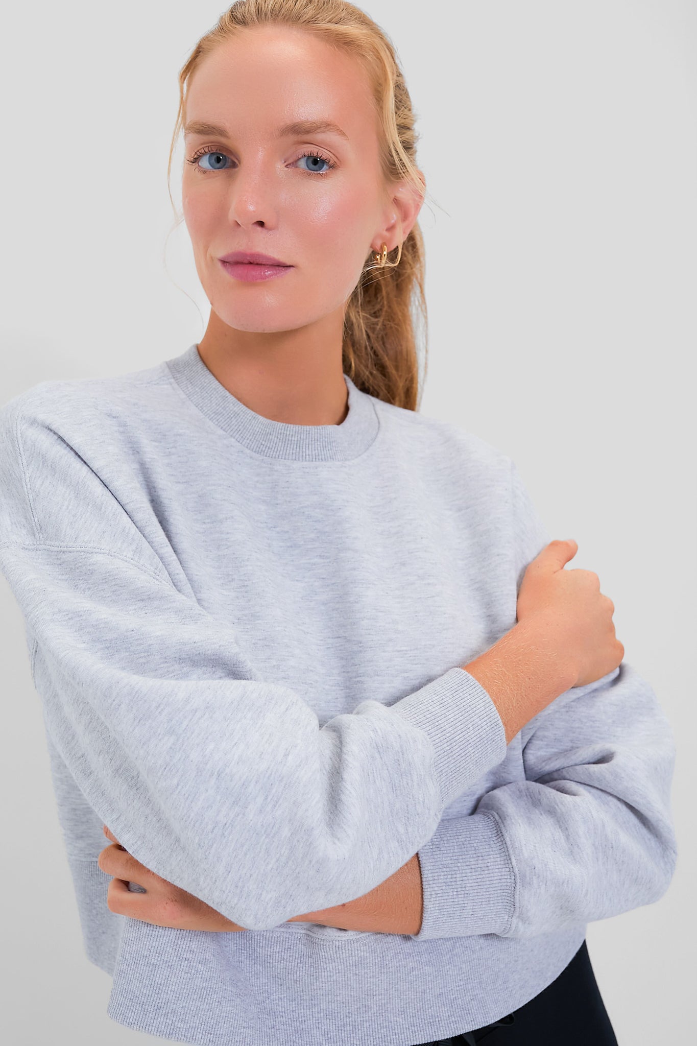 Heathered Gray Cropped Evans Pullover-Charming Tale Store