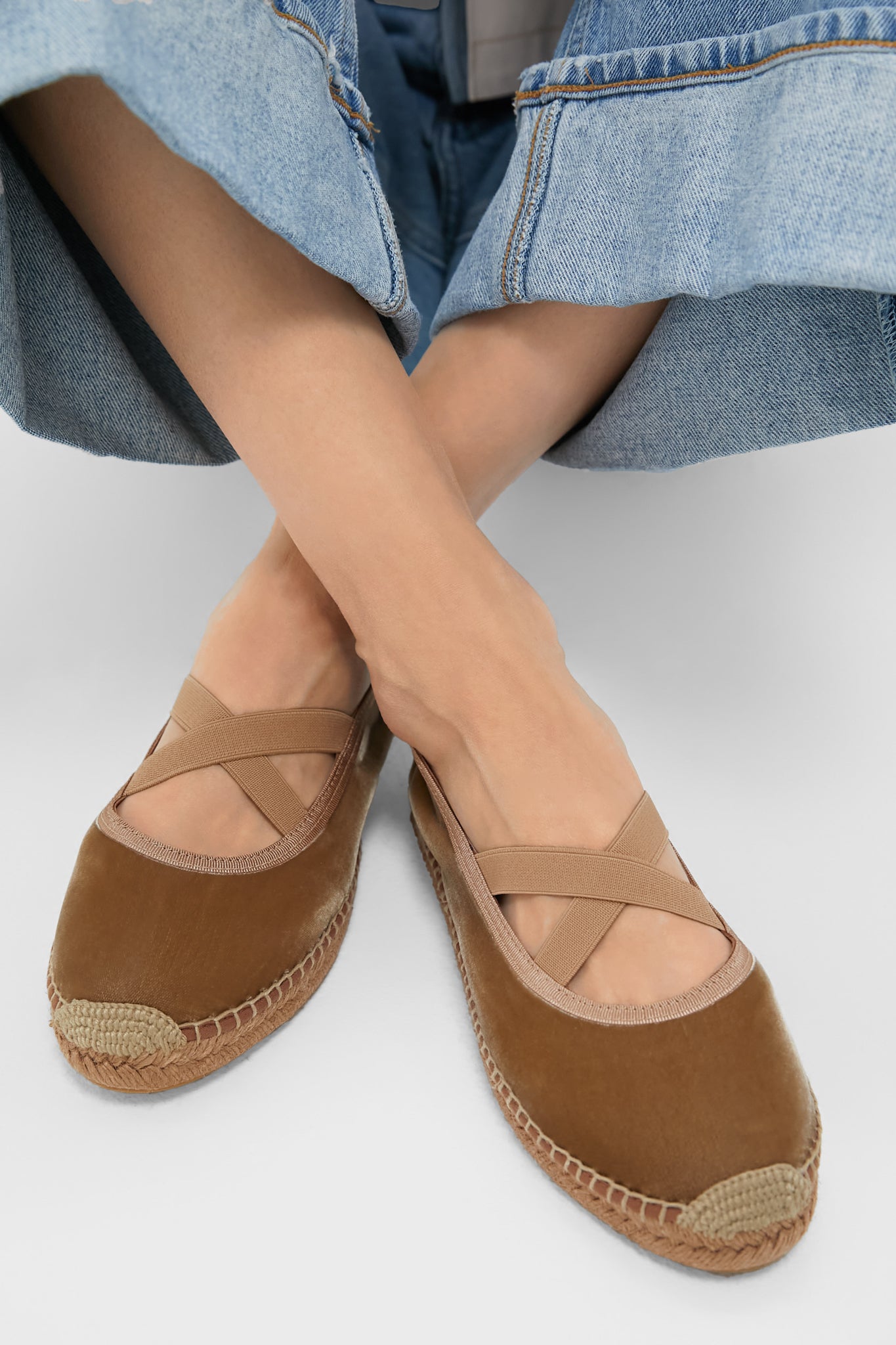 Honey Chico Velvet Espadrilles-Charming Tale Store