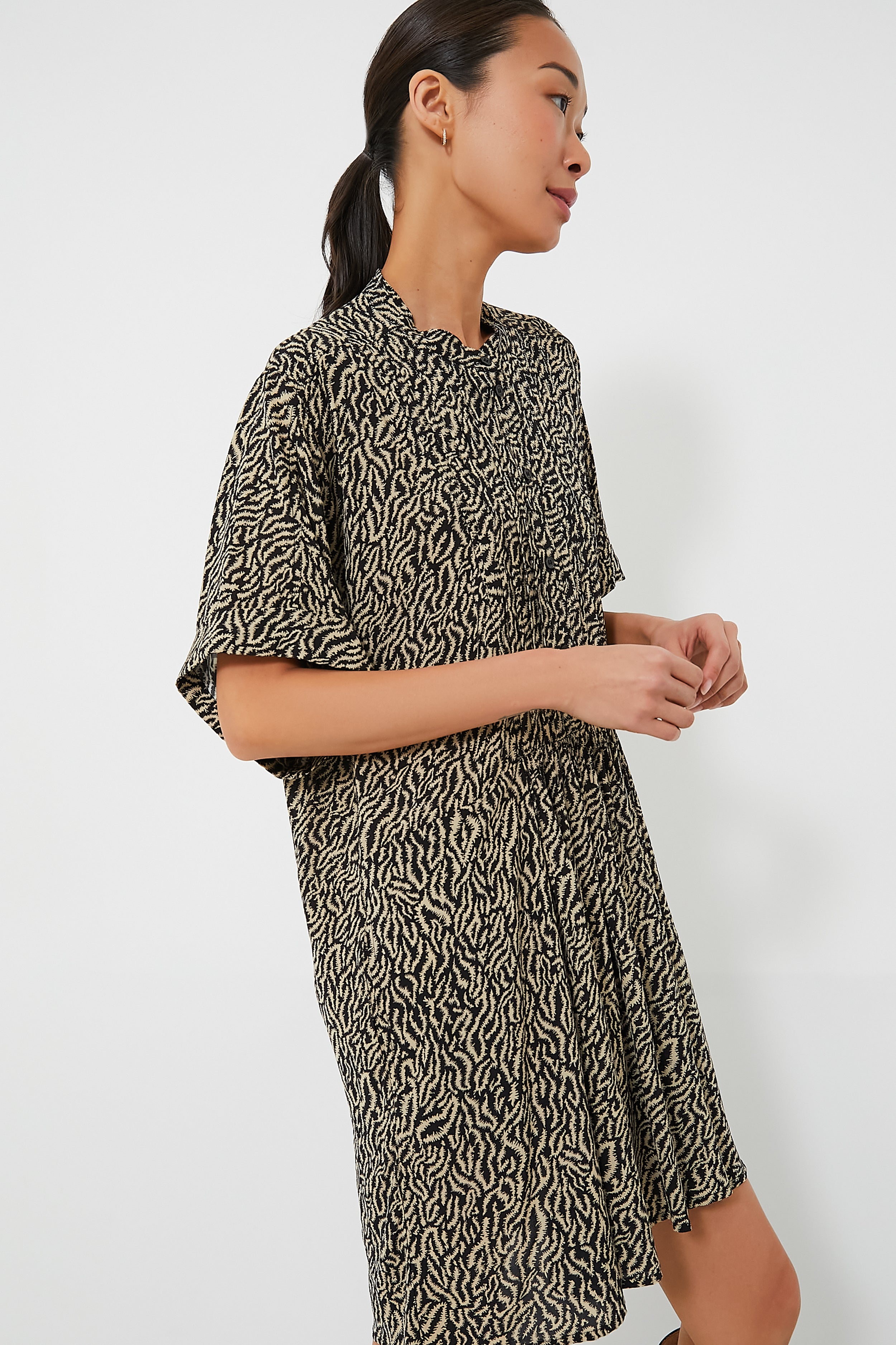 Ecru Black Vallea Dress-Charming Tale Store