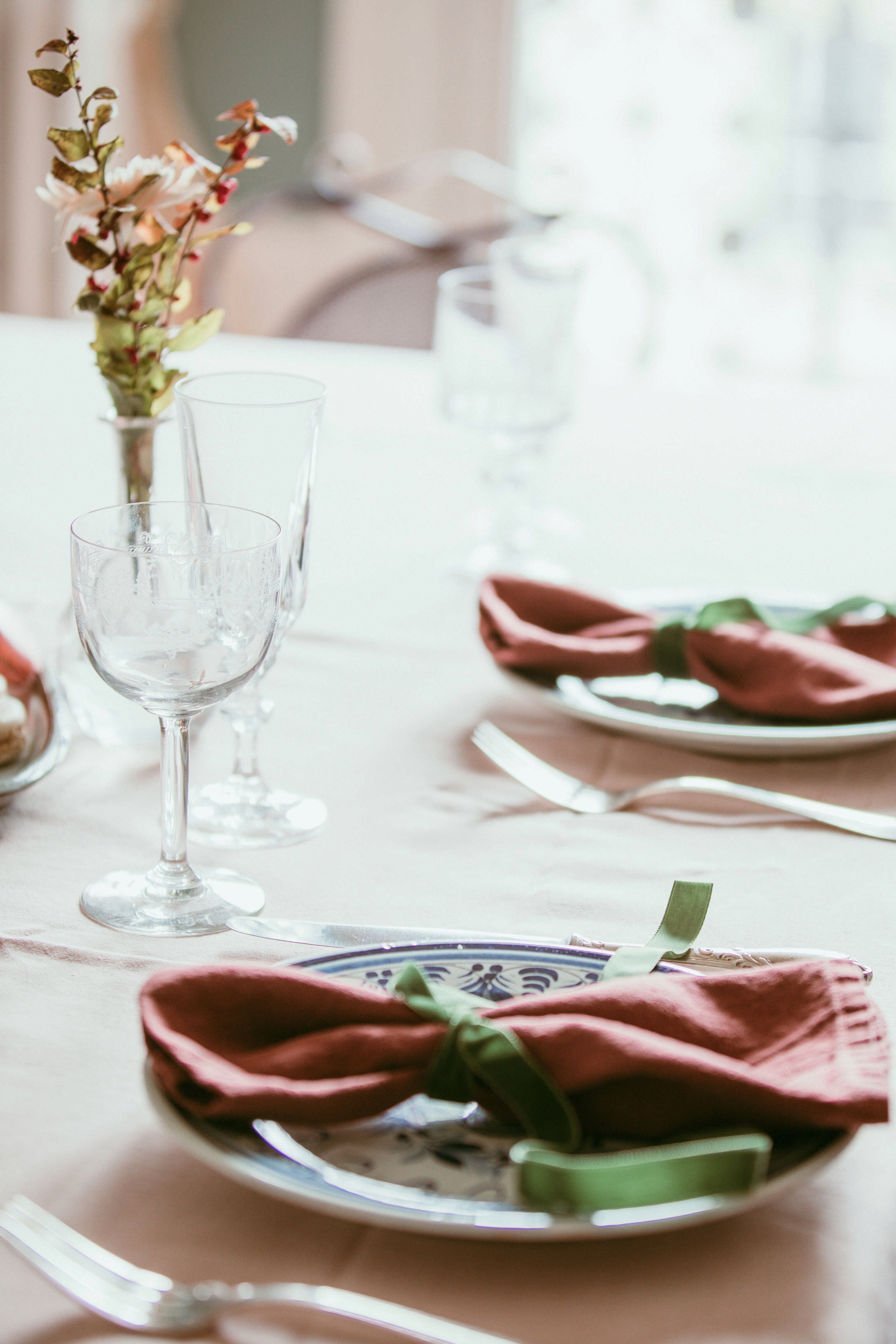 Bordeaux Linen Napkins Set Of 4-Charming Tale Store