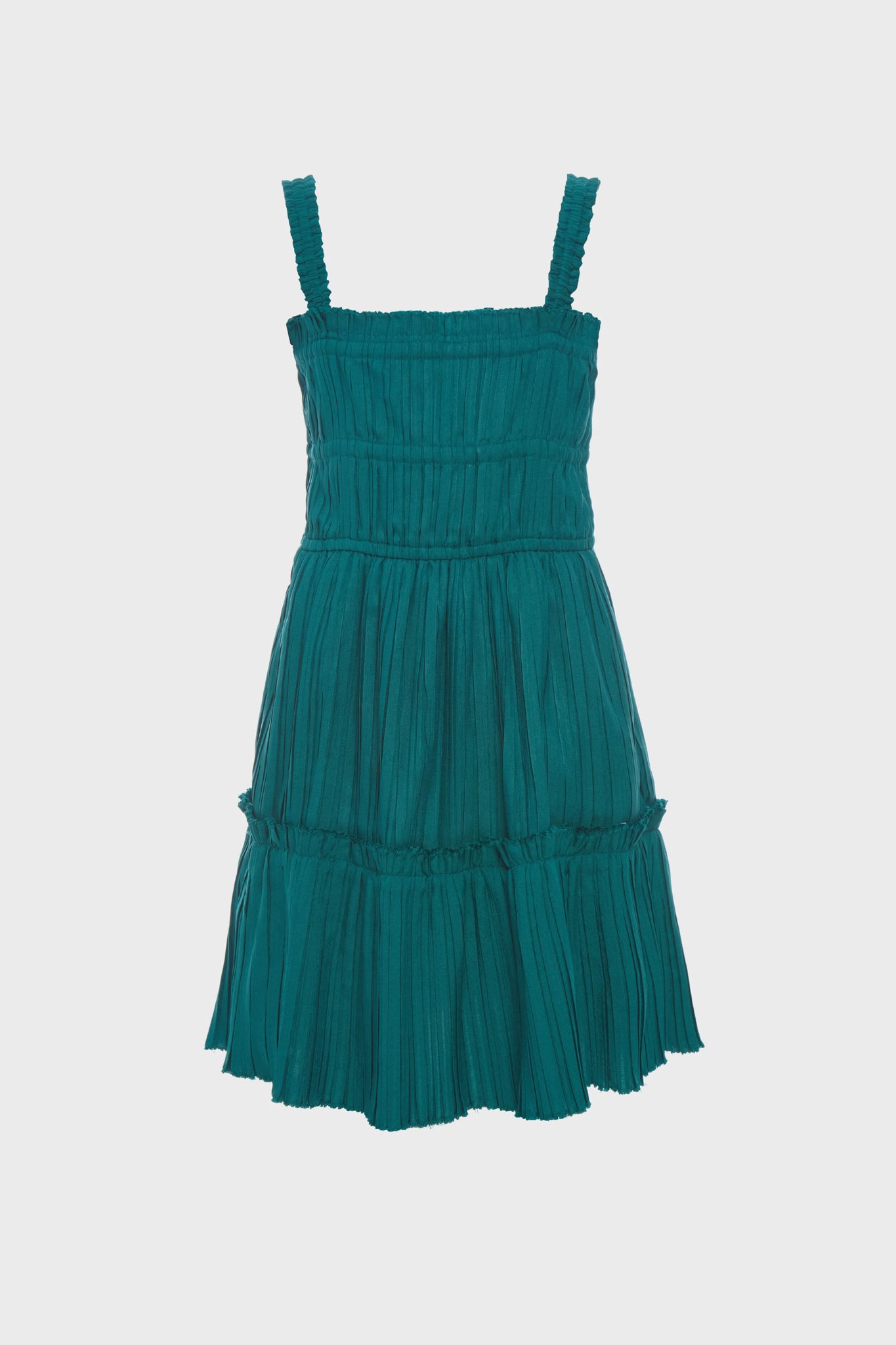 Green Nomi Solid Sleeveless Dress-Charming Tale Store