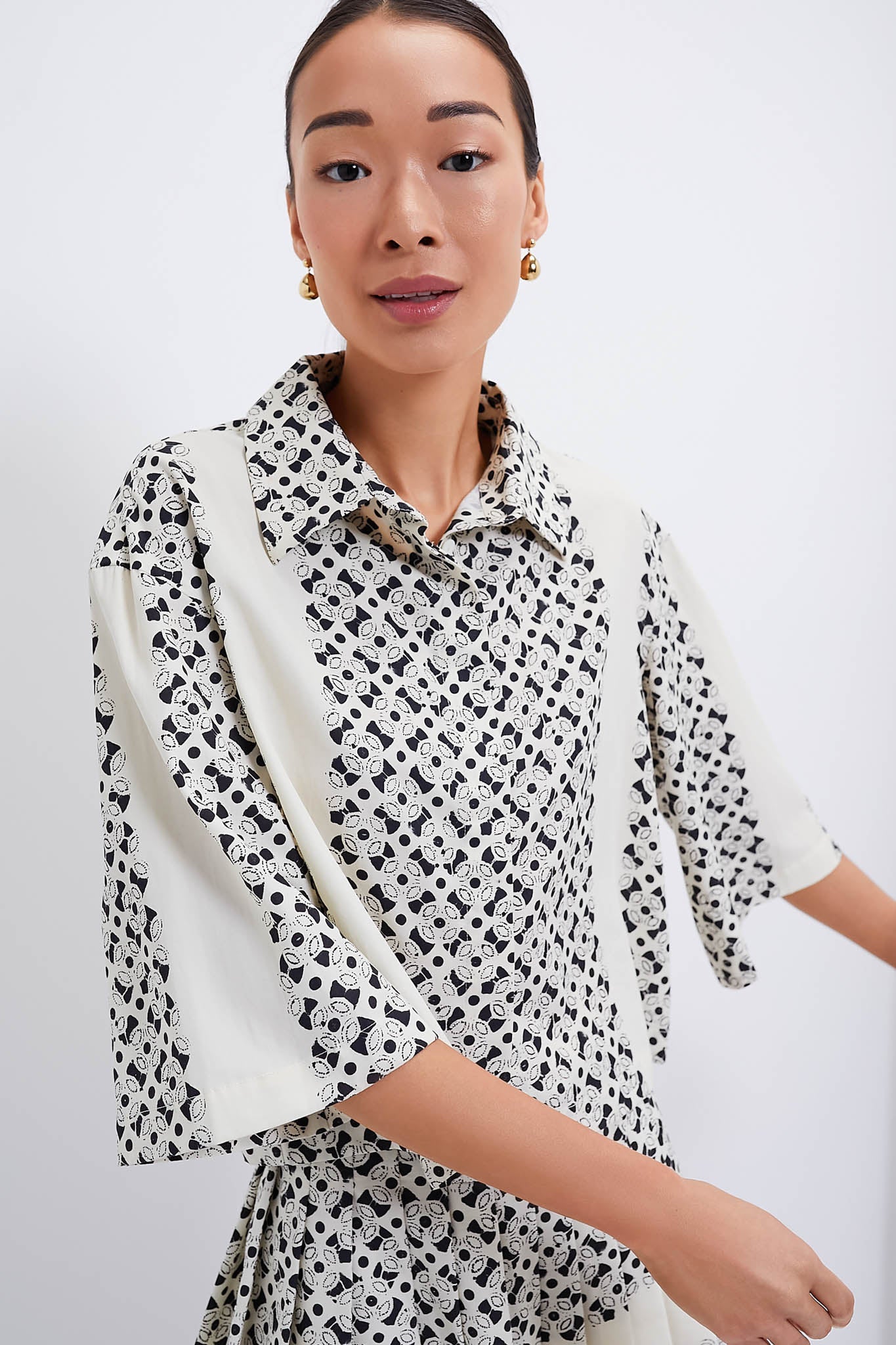 Cream Geo Emily Blouse-Charming Tale Store