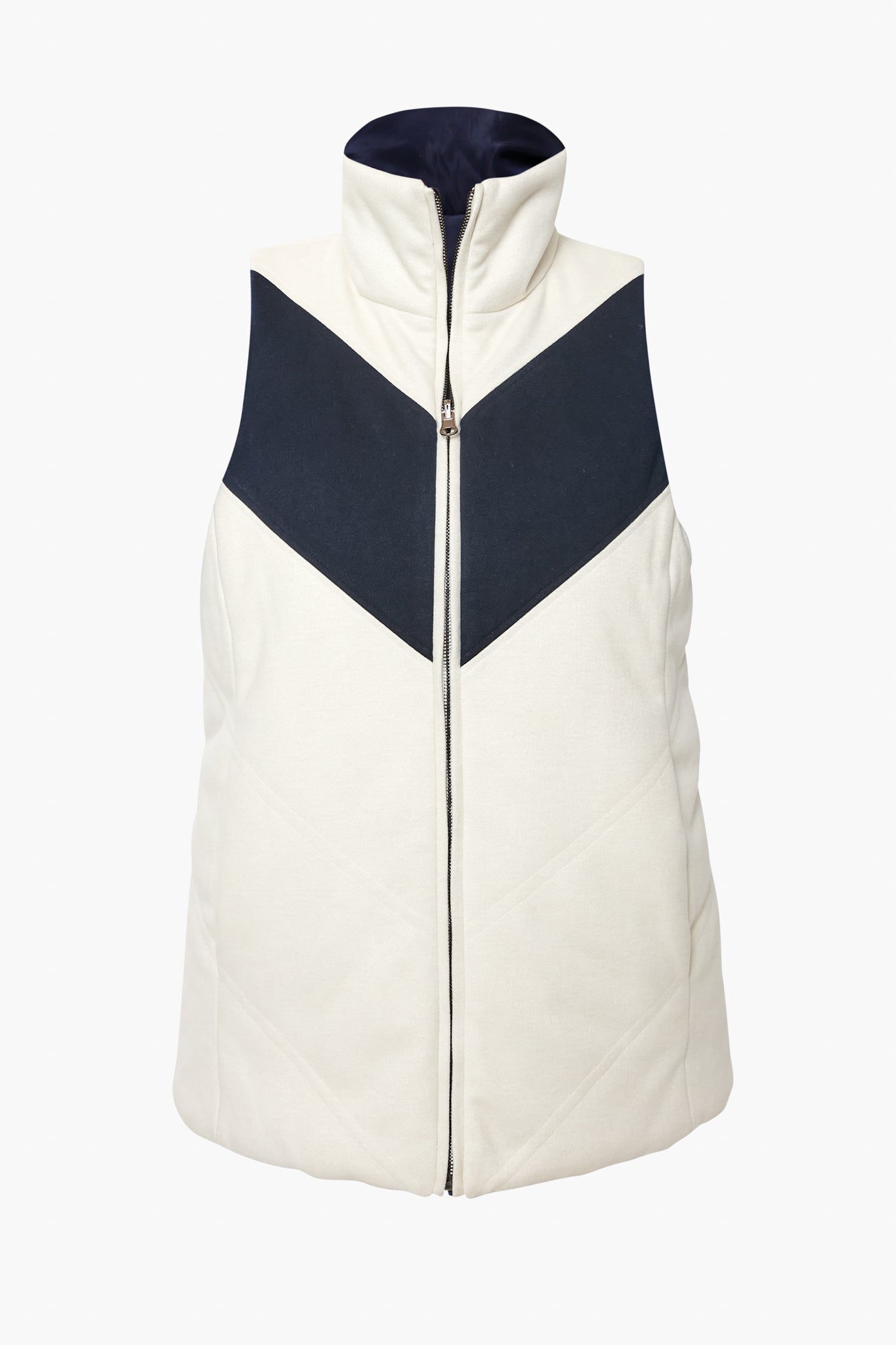 White and Navy Reversible Varsity Vest-Charming Tale Store