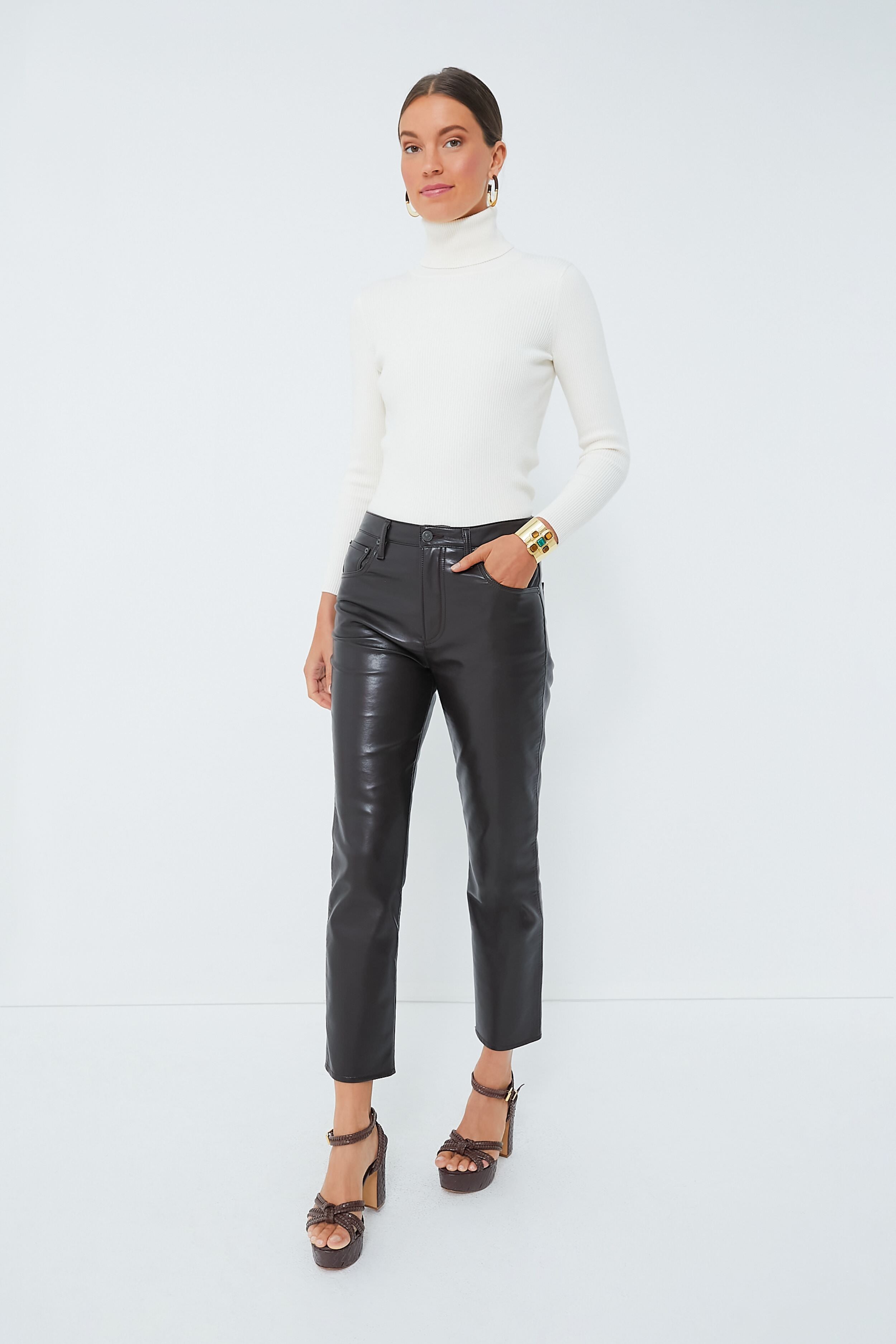 Winter White Andover Ribbed Turtleneck-Charming Tale Store