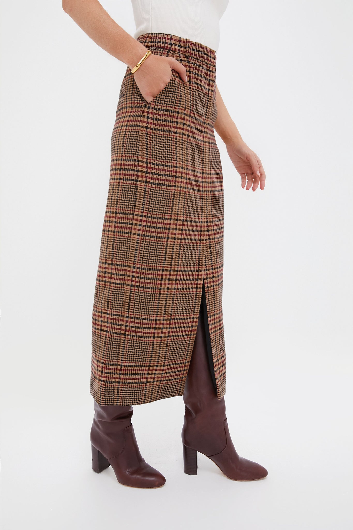 Camel and Black Maxine Skirt-Charming Tale Store