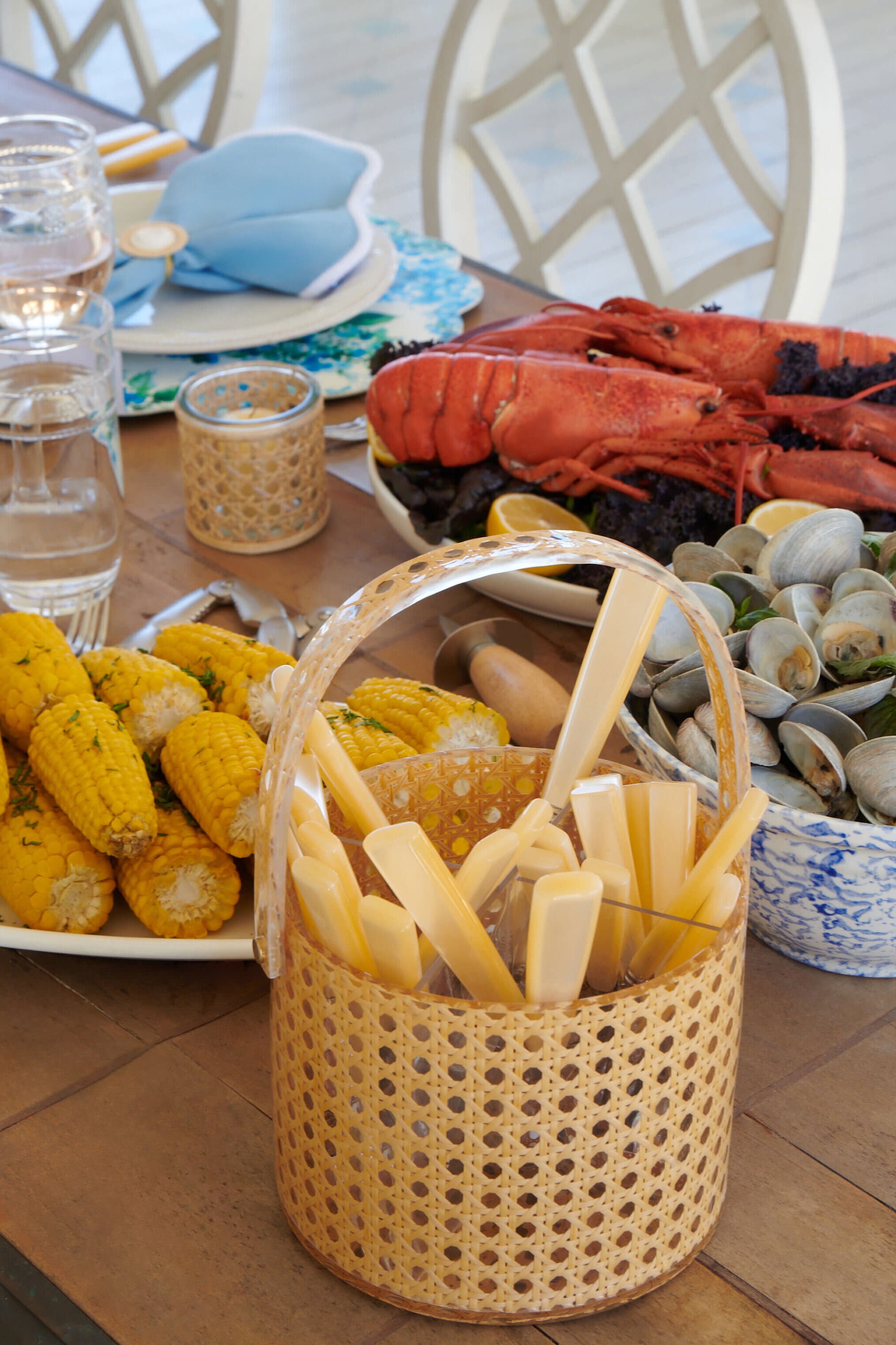 Cane Acrylic Utensil Caddy-Charming Tale Store