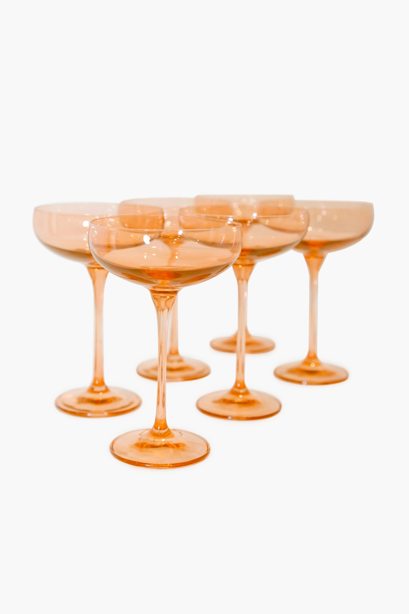 Blush Pink Champagne Coupe (Set of 6)-Charming Tale Store