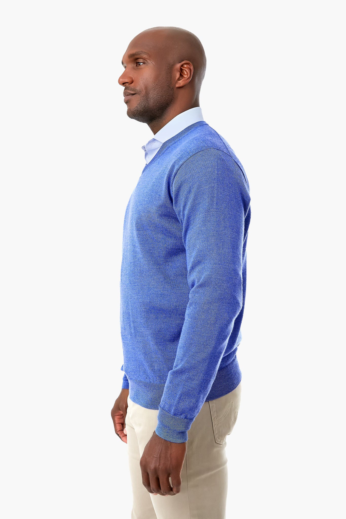 Royal Blue Autumn Crest V Neck-Charming Tale Store
