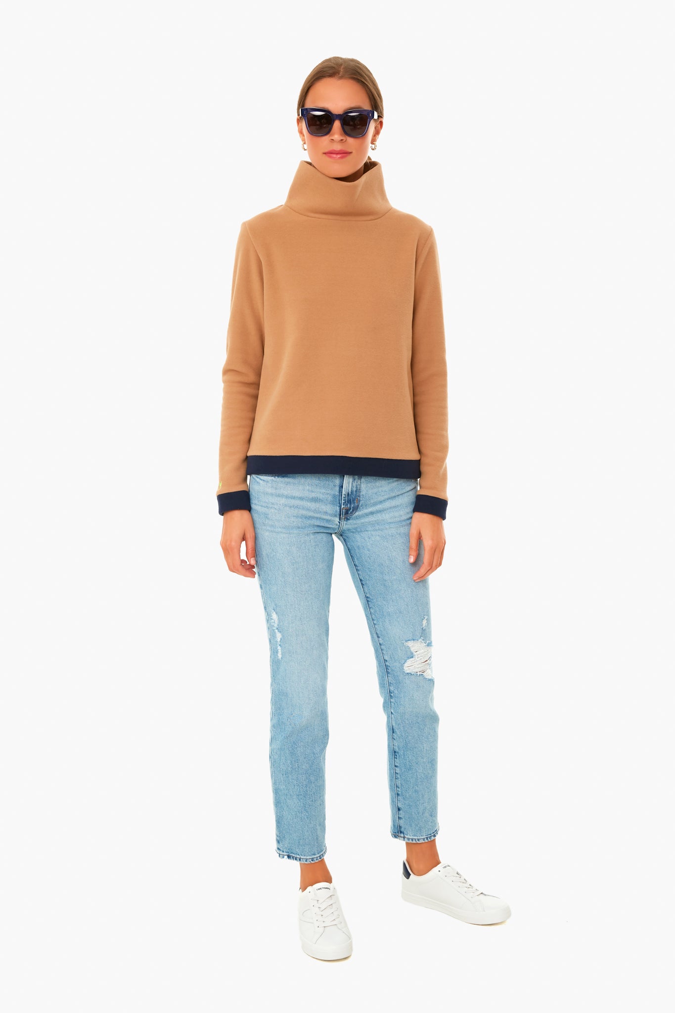 Camel and Navy Colorblock Park Slope-Charming Tale Store