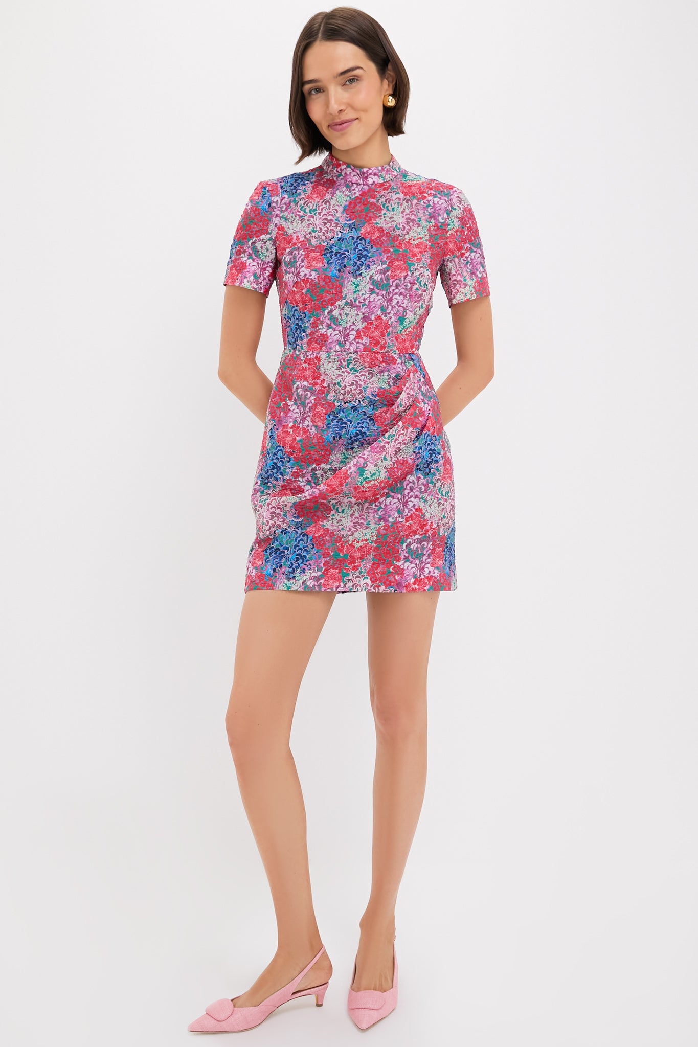 Florentina Sea Draped Mini Dress-Charming Tale Store