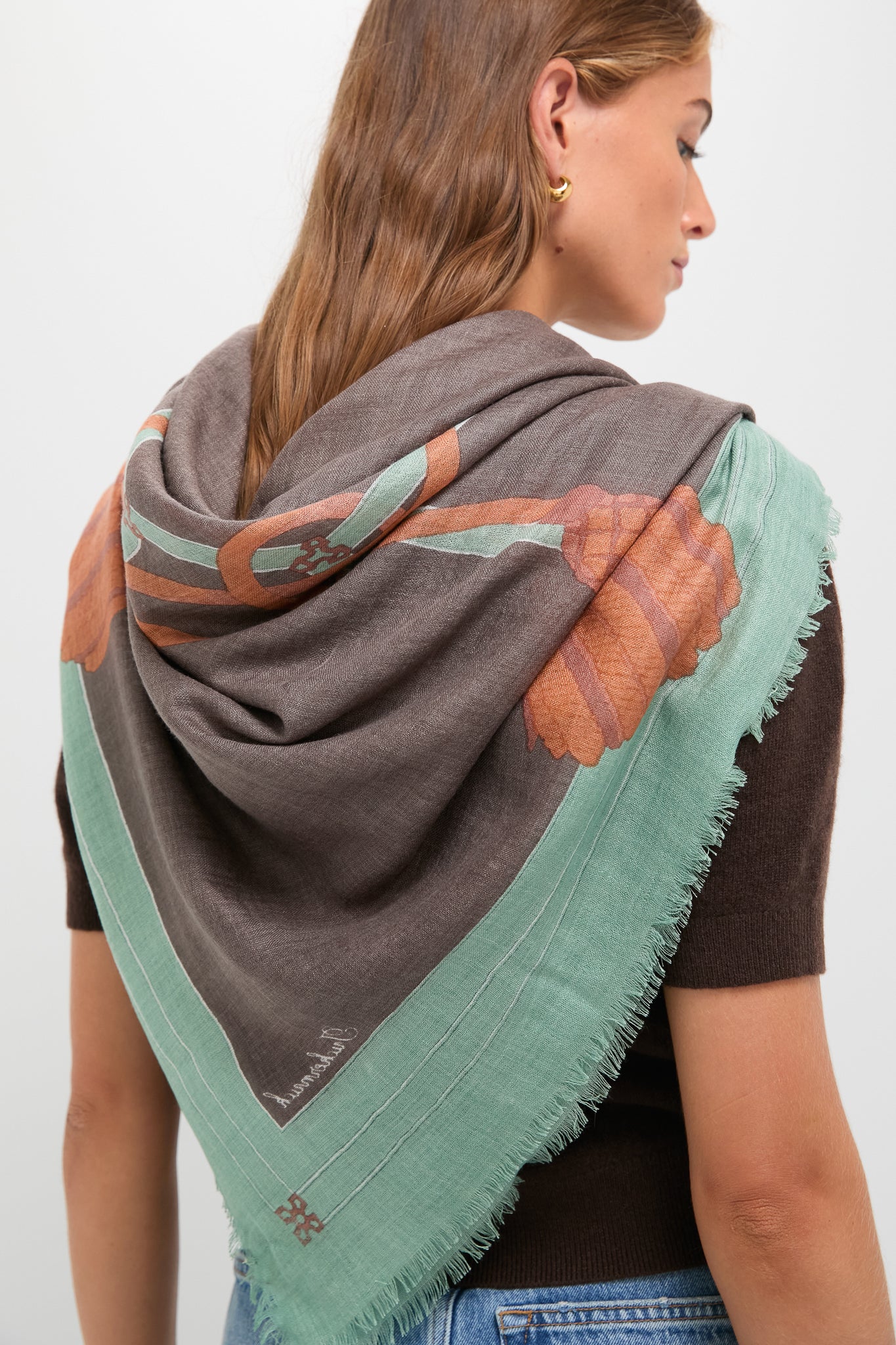 French Tassel Silk Cashmere Blend Large Scarf-Charming Tale Store