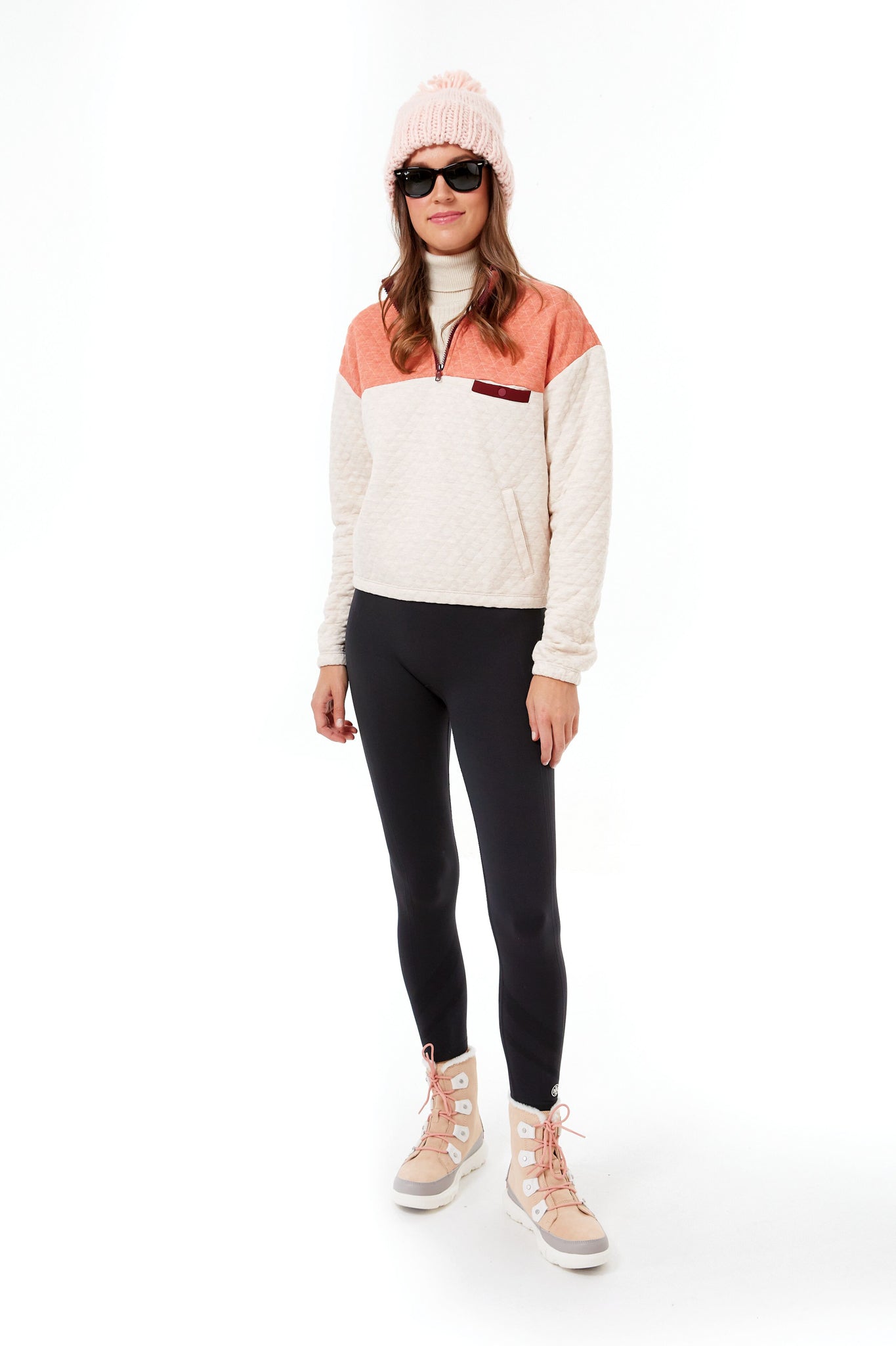 Blush Hand Knitted Basic Pom Hat-Charming Tale Store