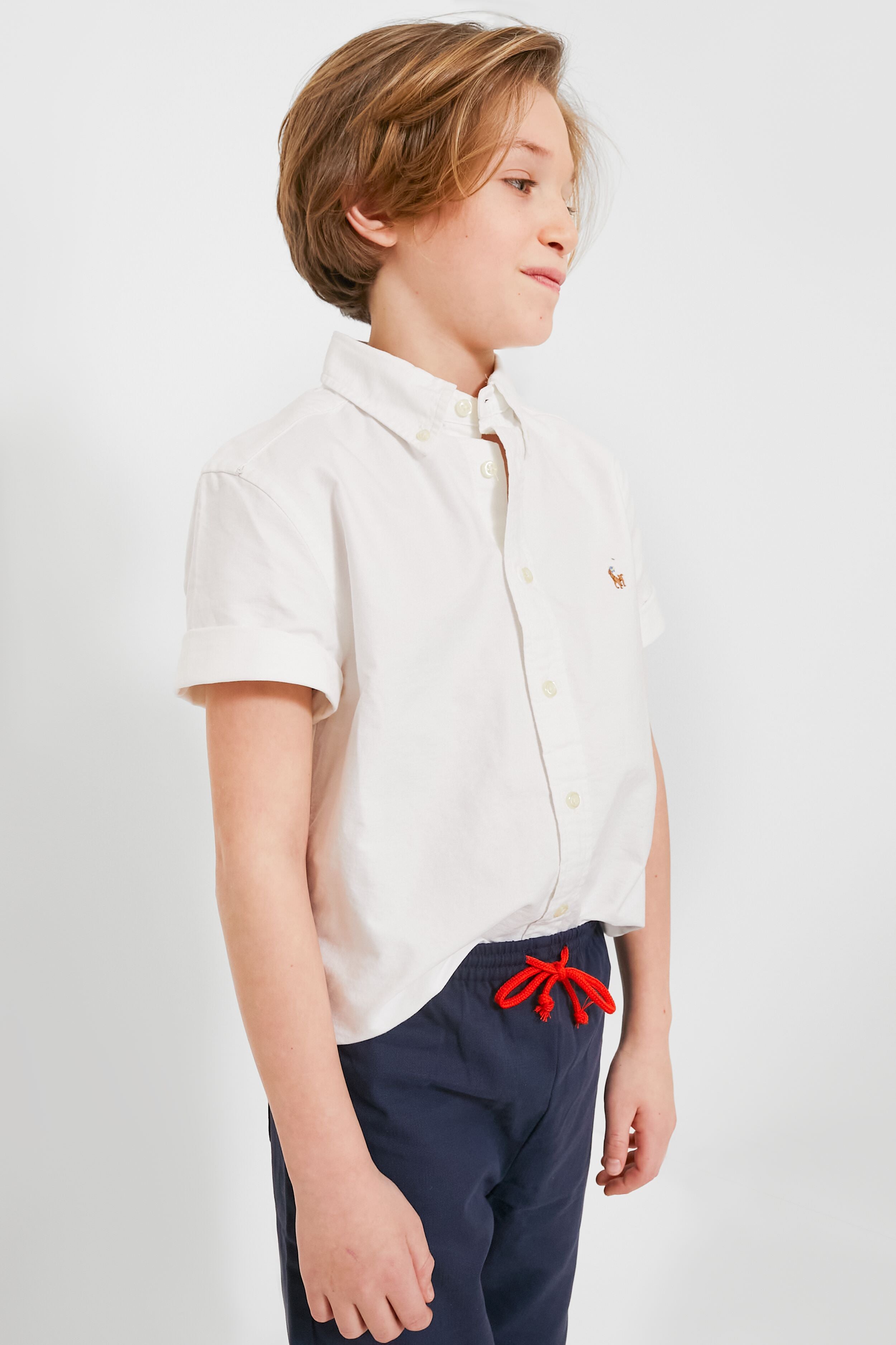 Cotton Oxford Short-Sleeve Shirt-Charming Tale Store