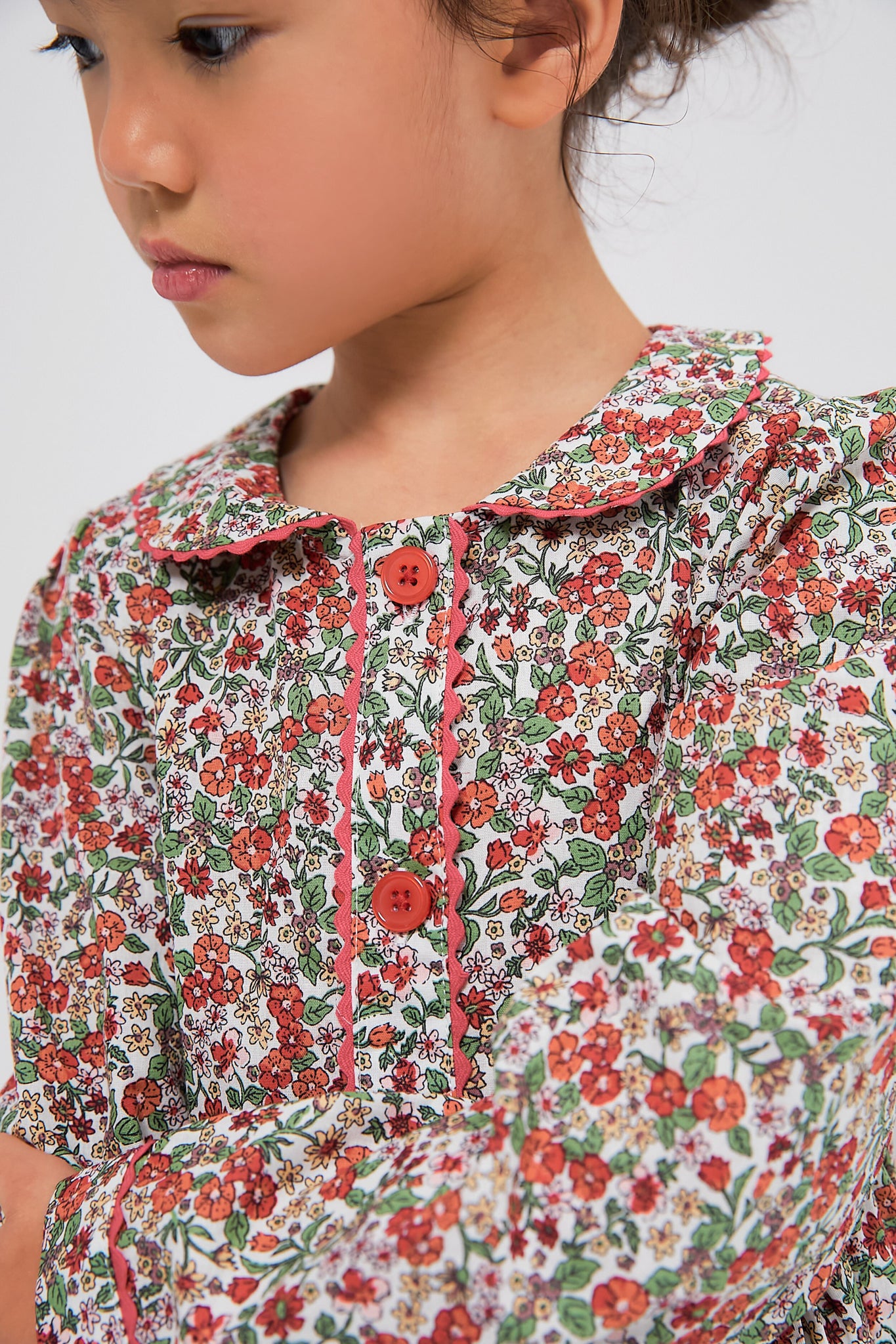 Botanical Button-Front Dress-Charming Tale Store