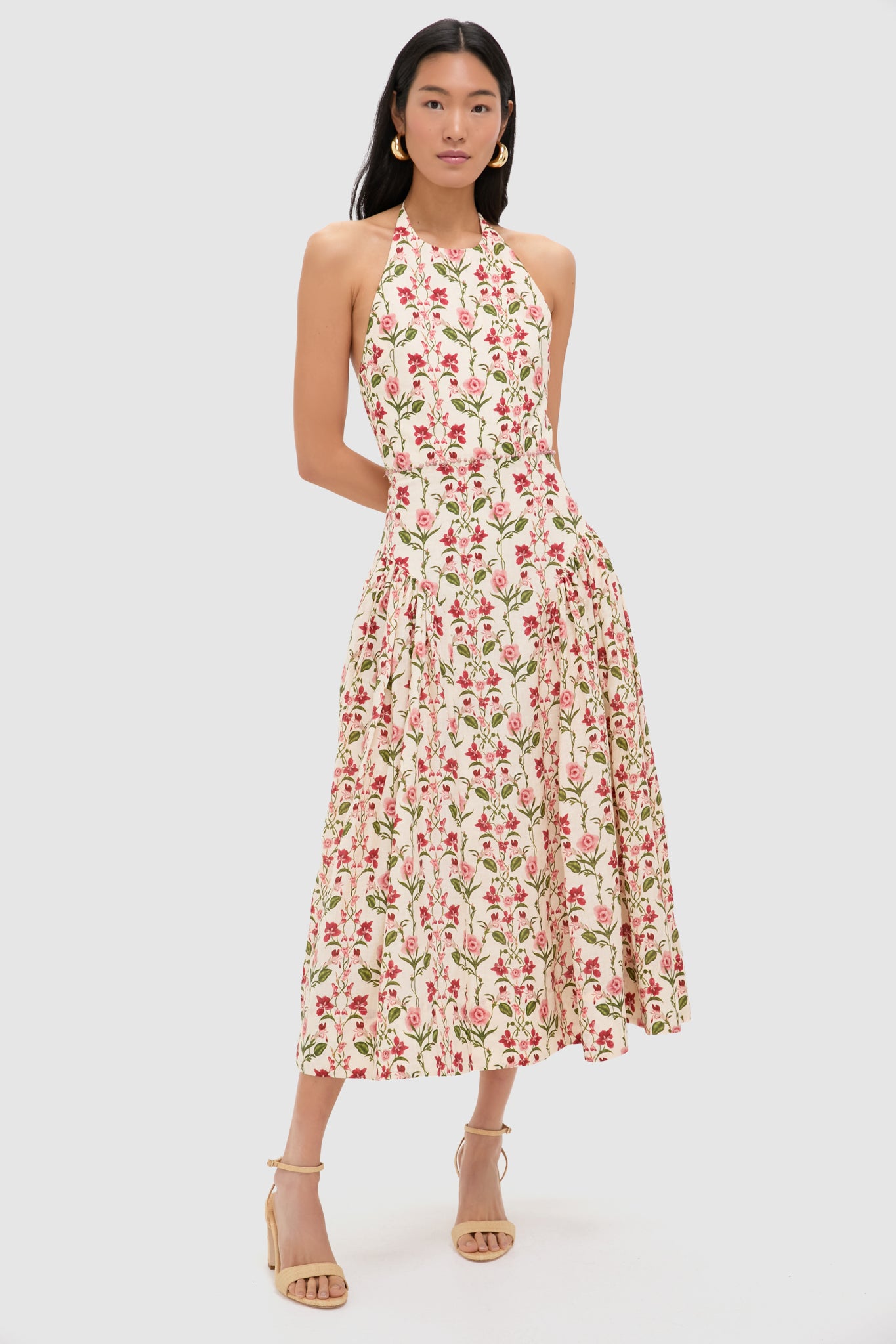 Canna Balsa Beaded Midi Dress-Charming Tale Store