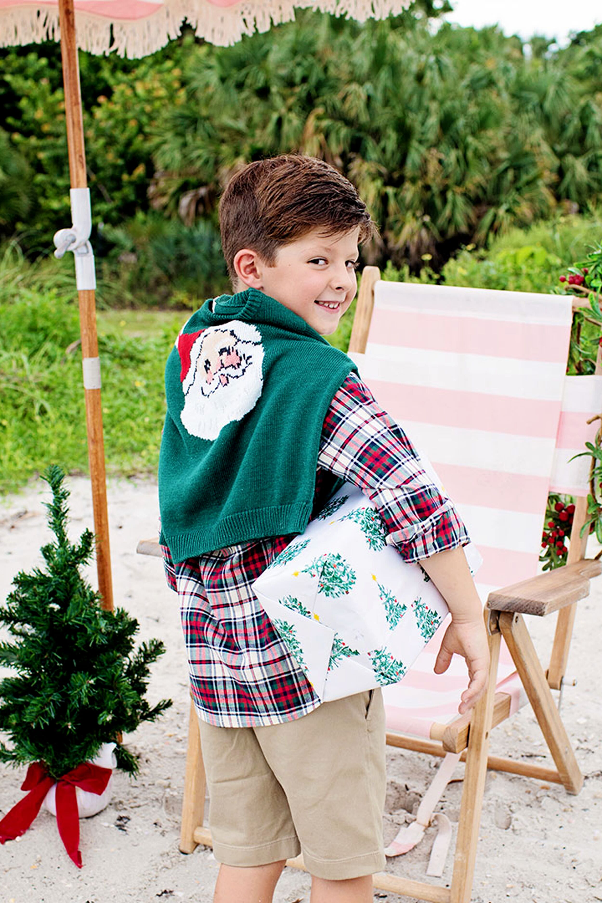 Evergreen Santa Boys Oliver Sweater-Charming Tale Store