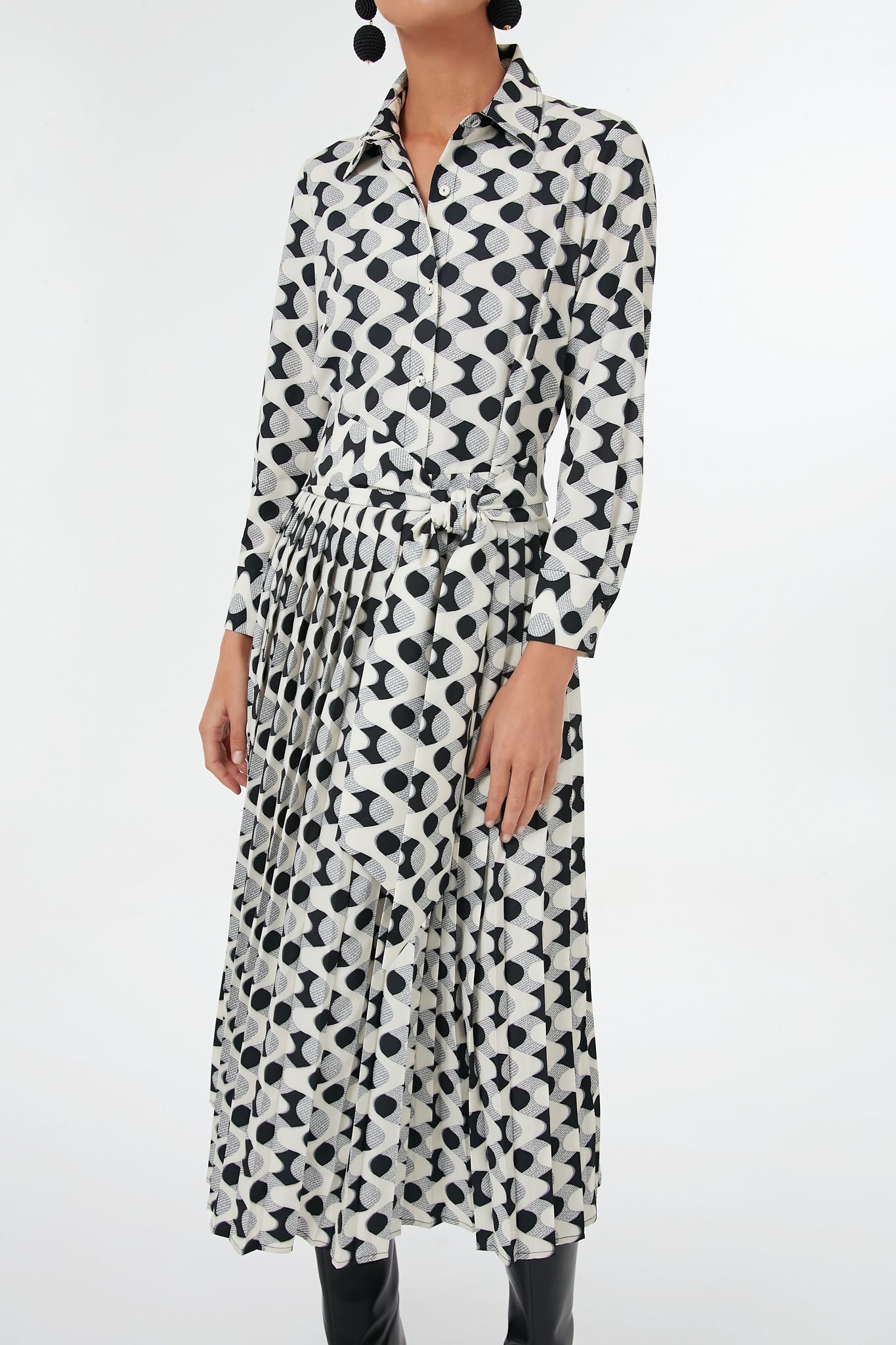 Domino Geo Azzurra Dress-Charming Tale Store