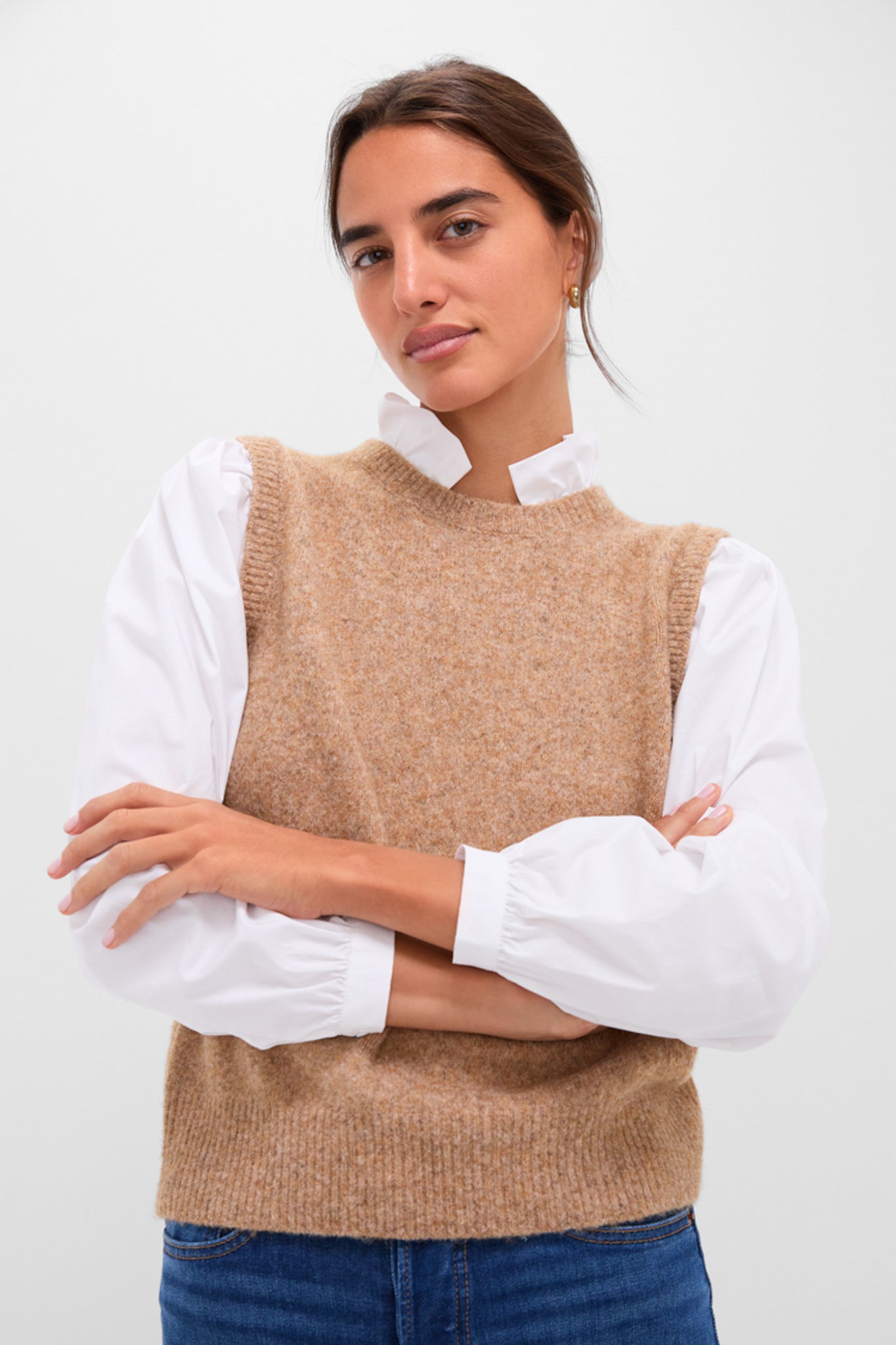 Desert Melange Ella Sweater Blouse-Charming Tale Store