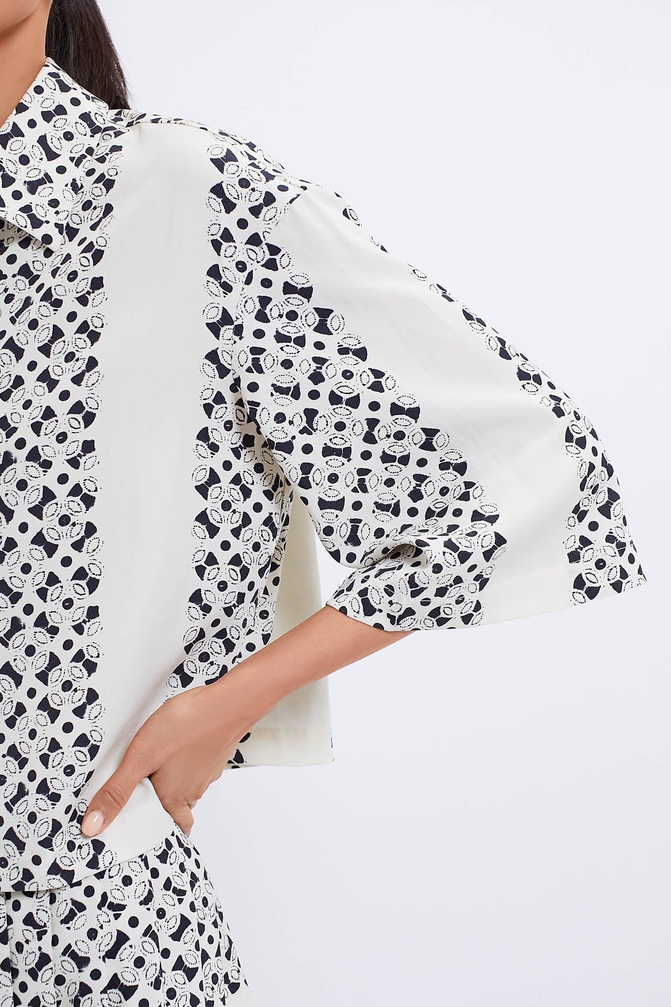 Cream Geo Emily Blouse-Charming Tale Store