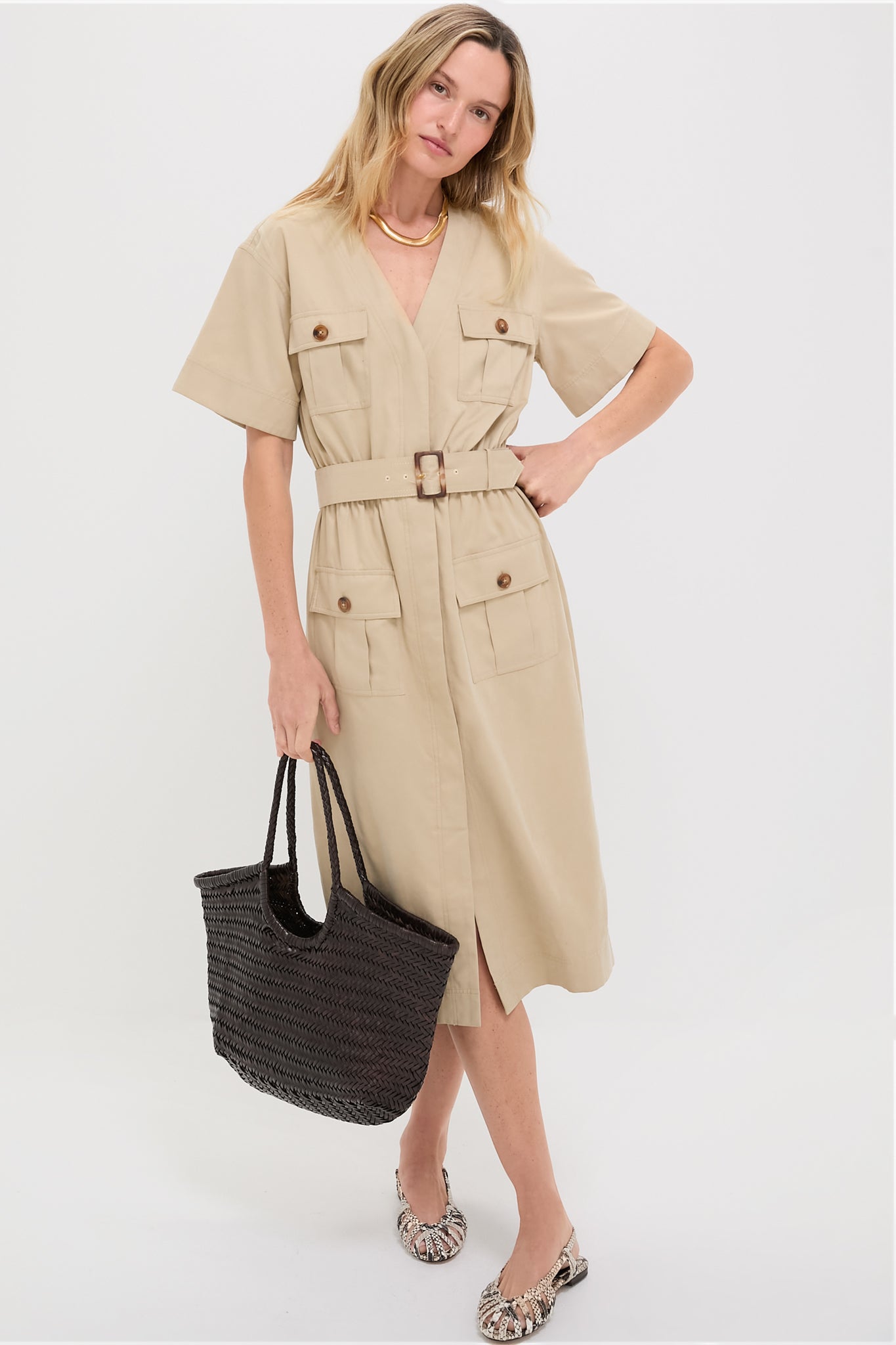 Fawn Twill Carine Dress-Charming Tale Store