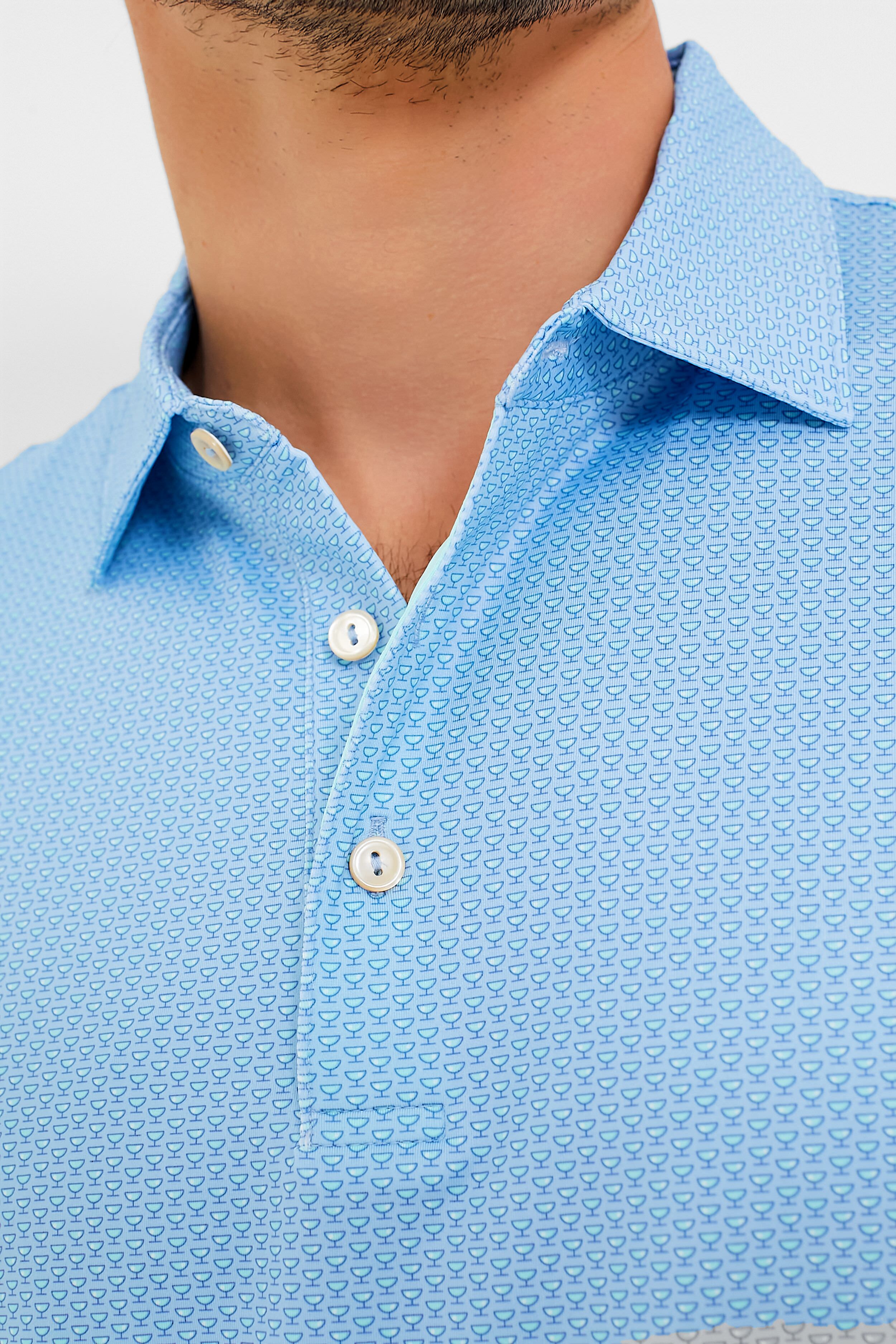 Cottage Blue I'll Have it Neat Performance Jersey Polo-Charming Tale Store
