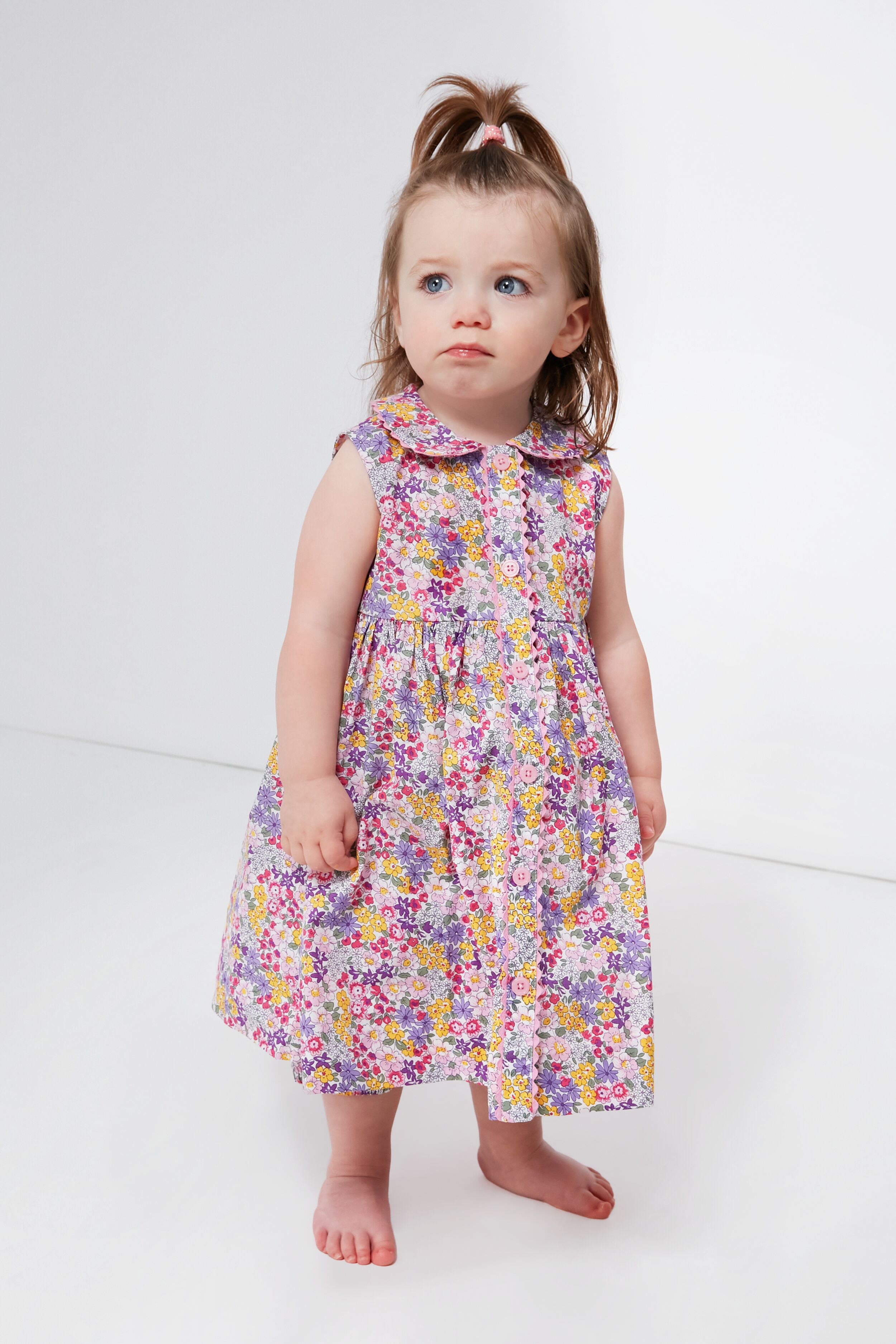 Summer Floral Button-Front Dress & Bloomers-Charming Tale Store