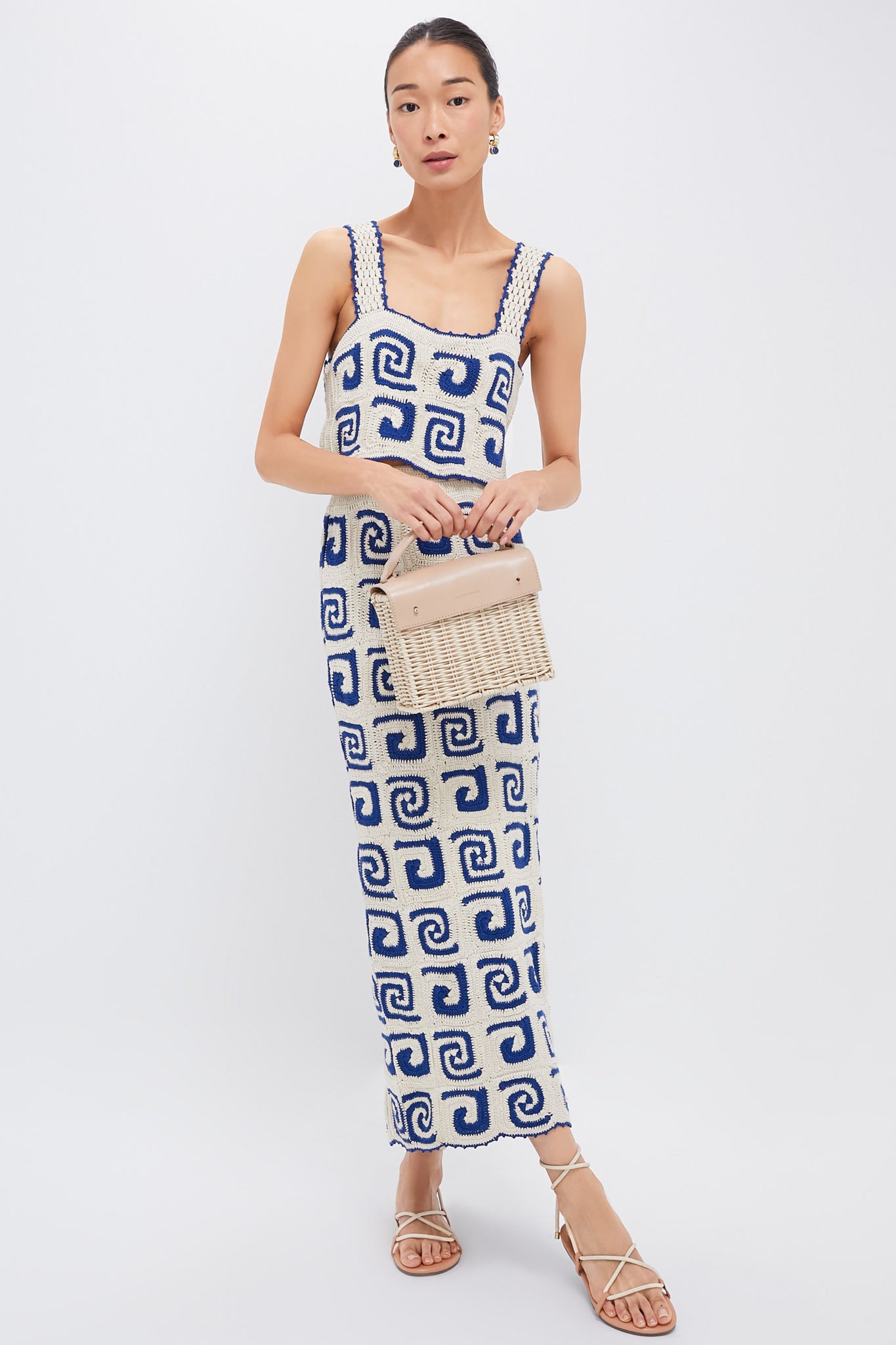 Blue Swirl Crochet Ana Skirt-Charming Tale Store