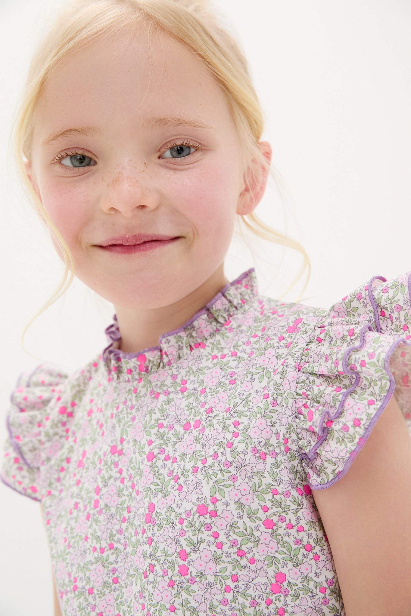 Fuschia Floral Filomena Drop Waist Dress-Charming Tale Store