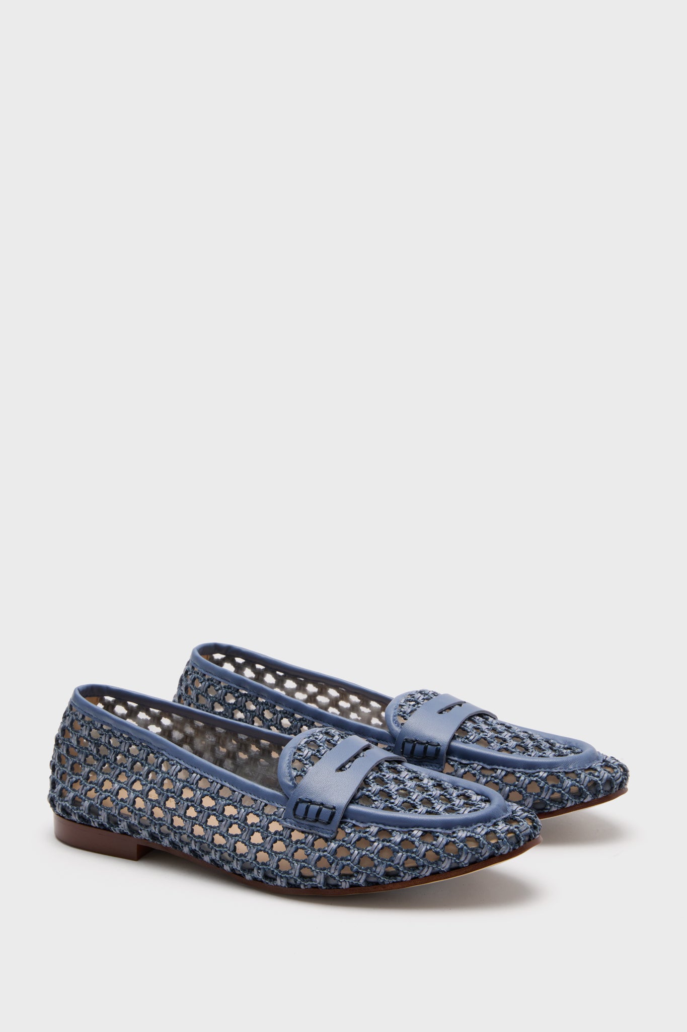 Blue Woven Rowan Loafers-Charming Tale Store