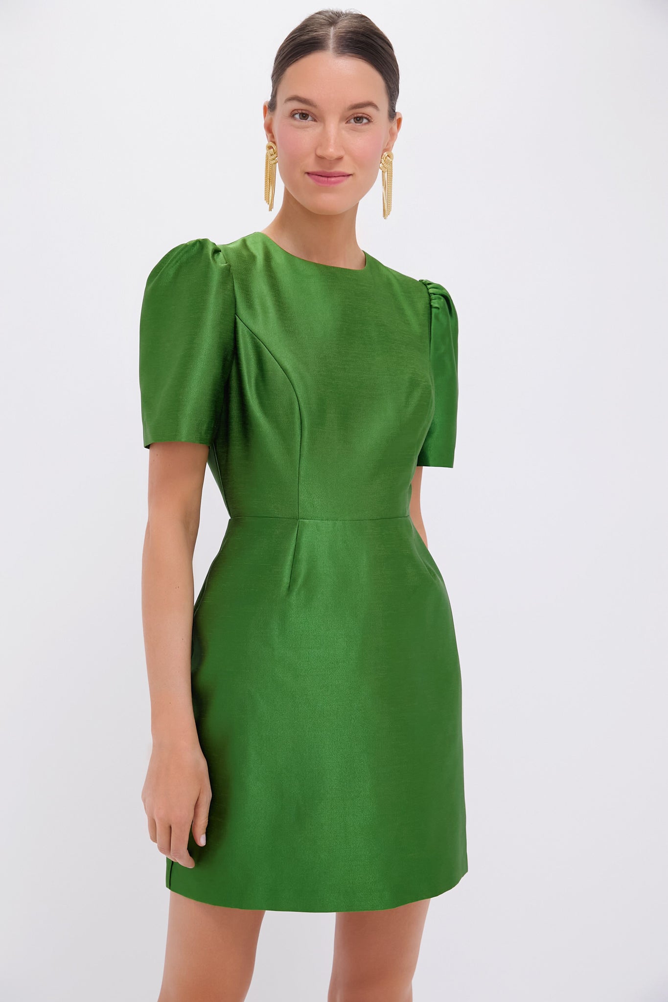 Green Dupioni Carine Dress-Charming Tale Store