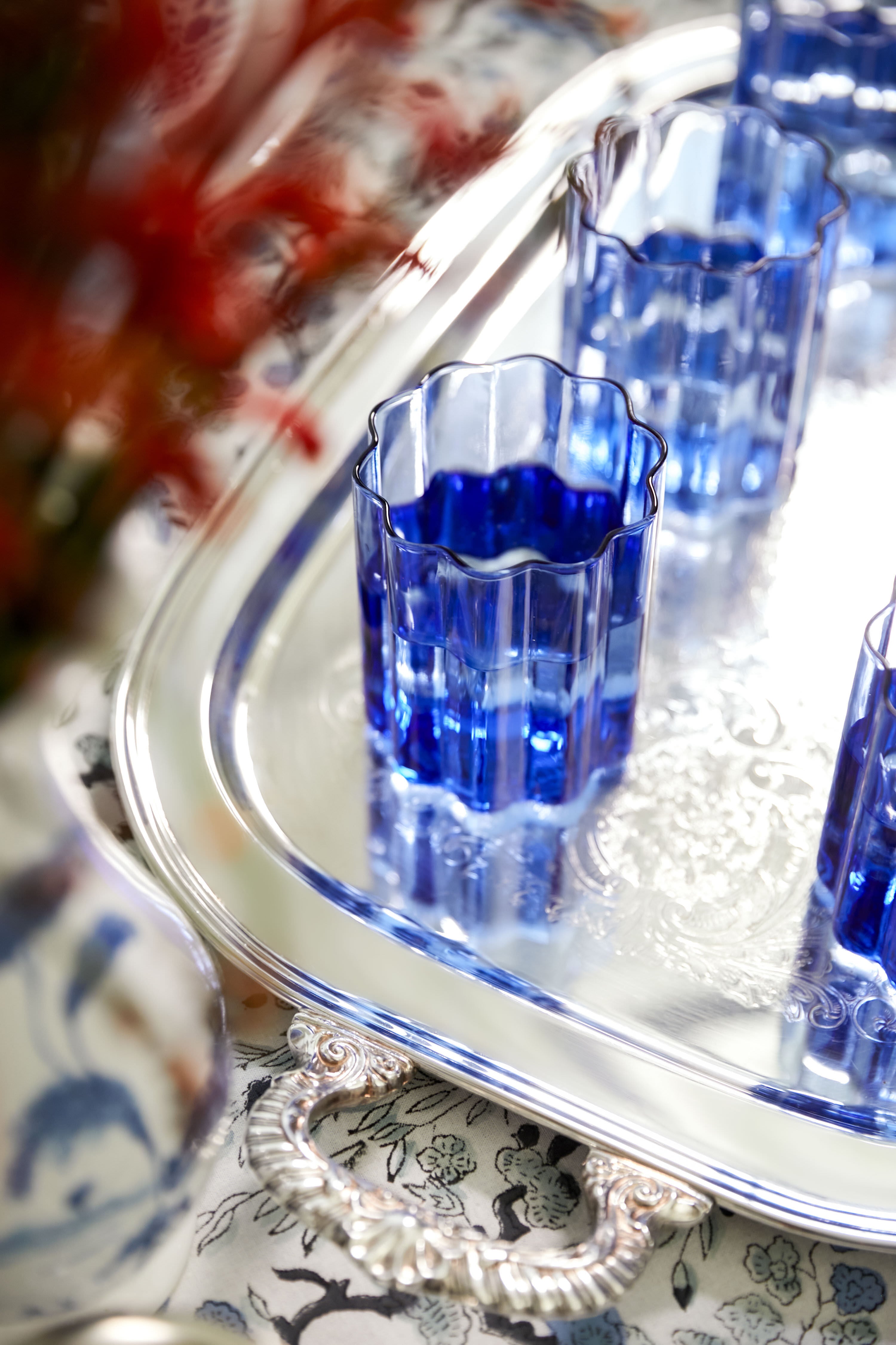 Blue Wave Glasses (Set of 2)-Charming Tale Store