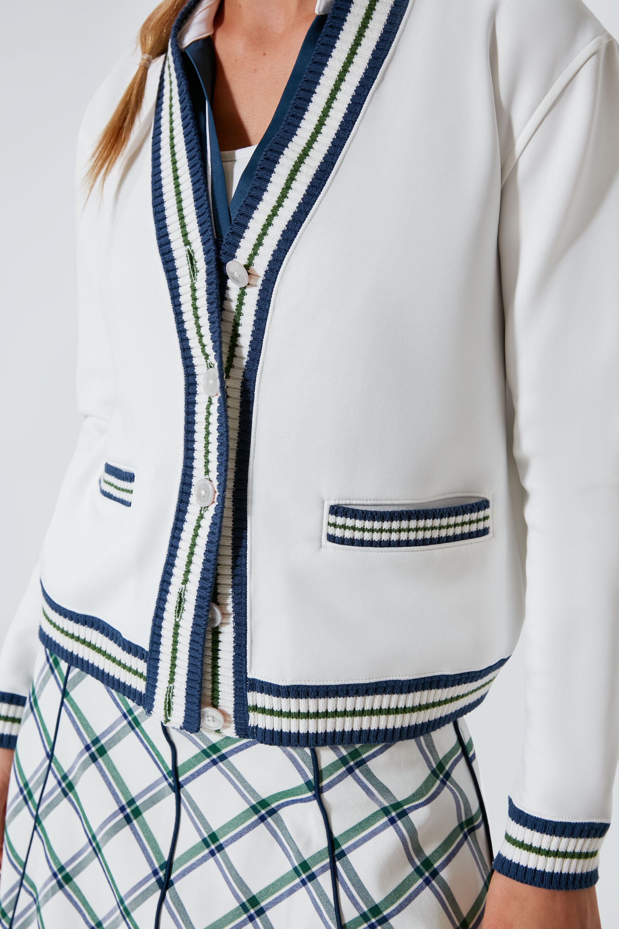 White Charley Golf Cardigan-Charming Tale Store