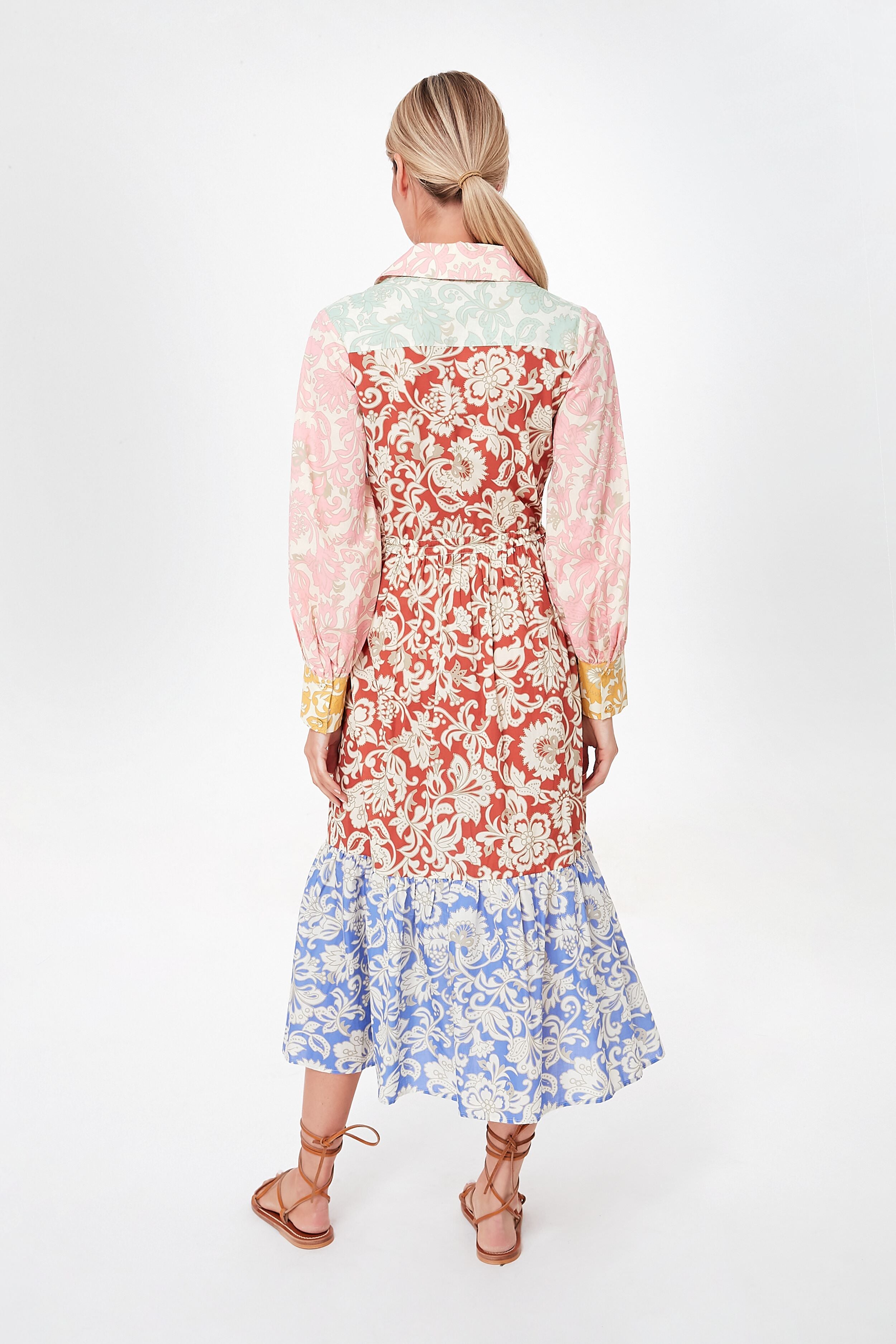 Folk Spliced Capri Maxi Dress-Charming Tale Store