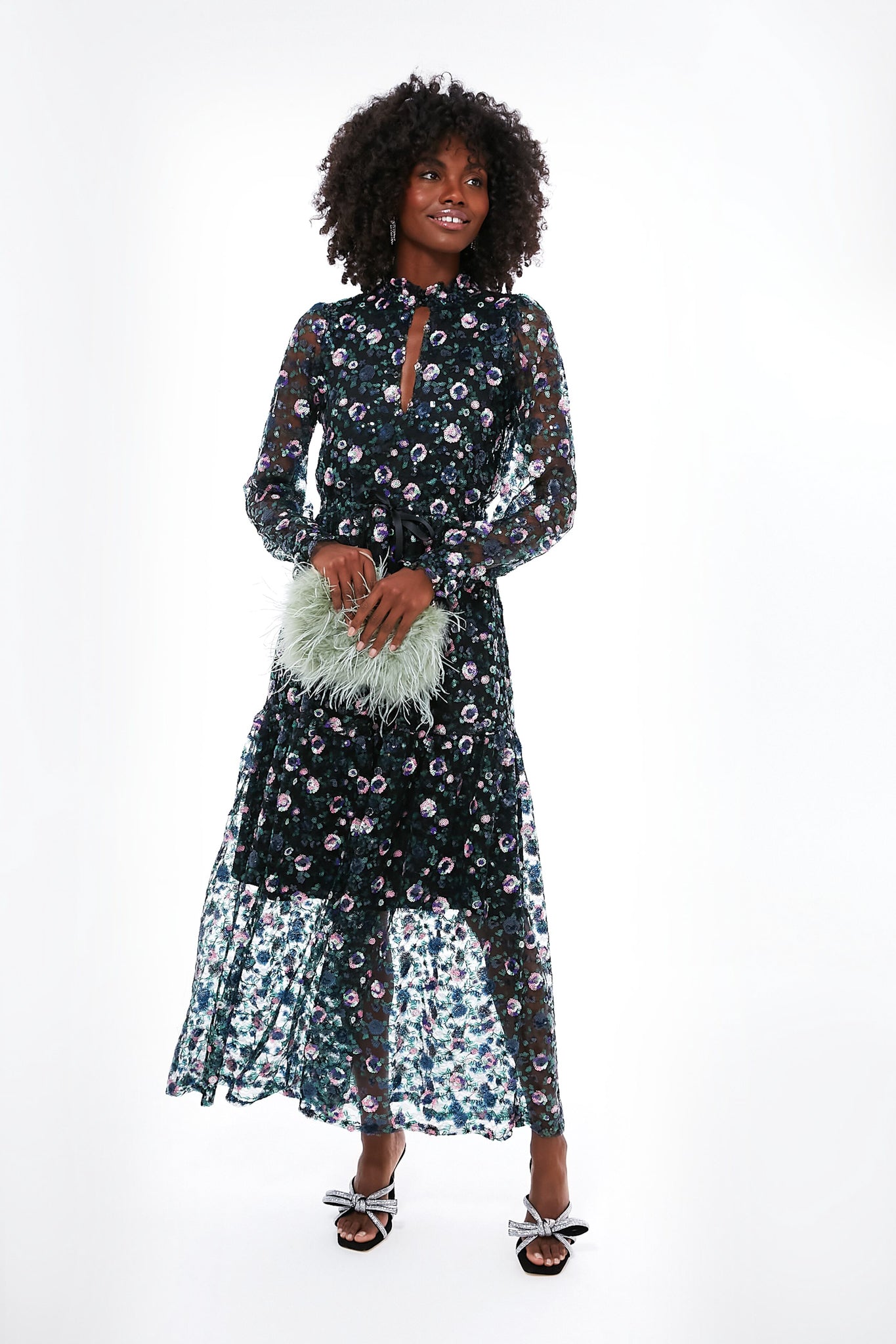 Floral Sequin Lucybella Dress-Charming Tale Store