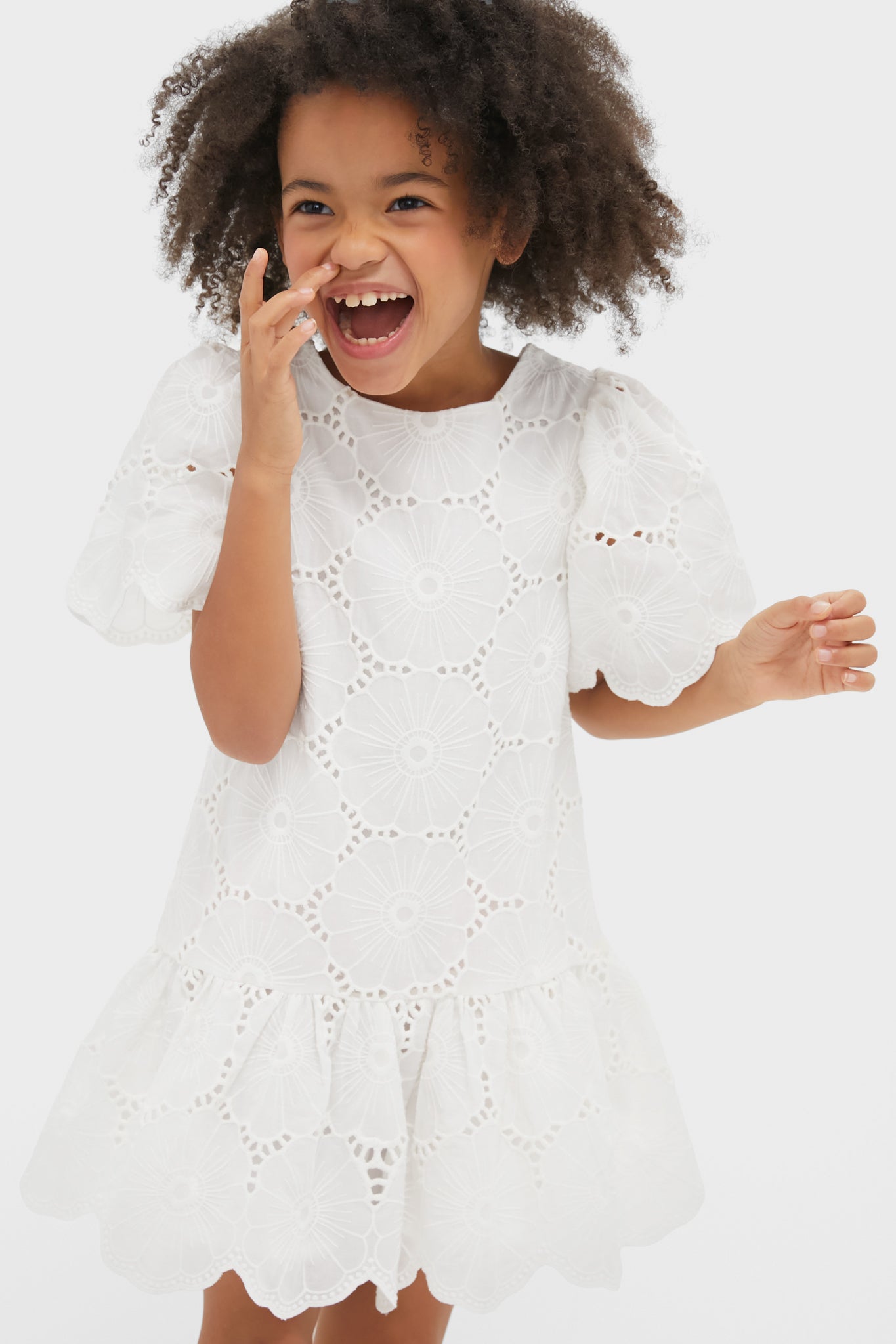White Eyelet Dress-Charming Tale Store